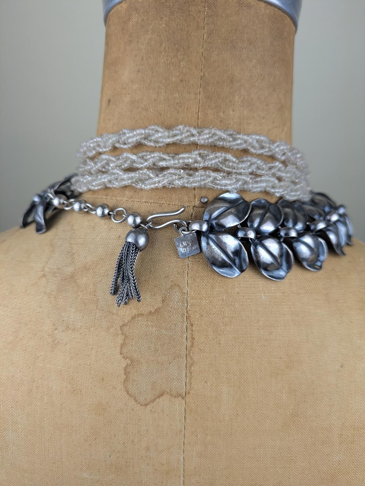 Other 1990's anne klein white metal leaf necklace Size ONE SIZE - 3 Thumbnail