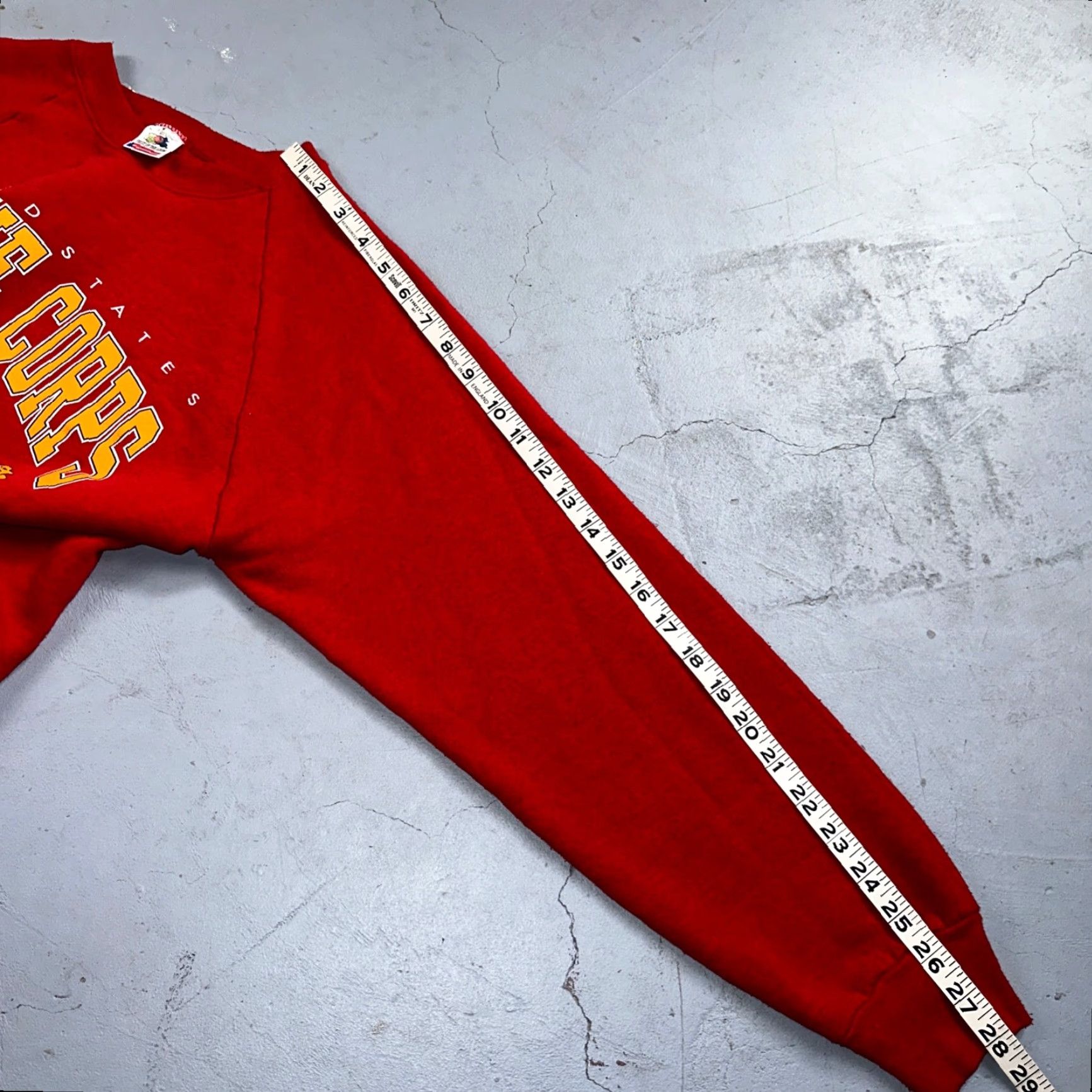 Fruit Of The Loom VINTAGE USMC Sweatshirt Red 90s Semper Fidelis FOTL Crewneck Pullover Mens L Size US L / EU 52-54 / 3 - 6 Thumbnail