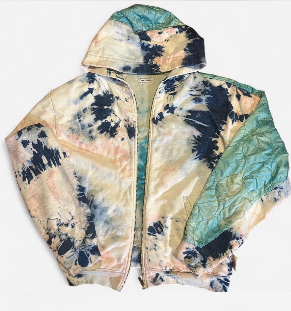 Kapital Kountry KAPITAL Ashbury Shell-Panelled Tie-Dyed Zip-Up Hoodie Size US L / EU 52-54 / 3 - 1 Thumbnail