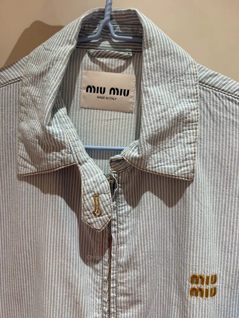 Miu Miu Miu Miu 38 Imitation denim striped jacket Size M / US 6-8 / IT 42-44 - 3 Thumbnail