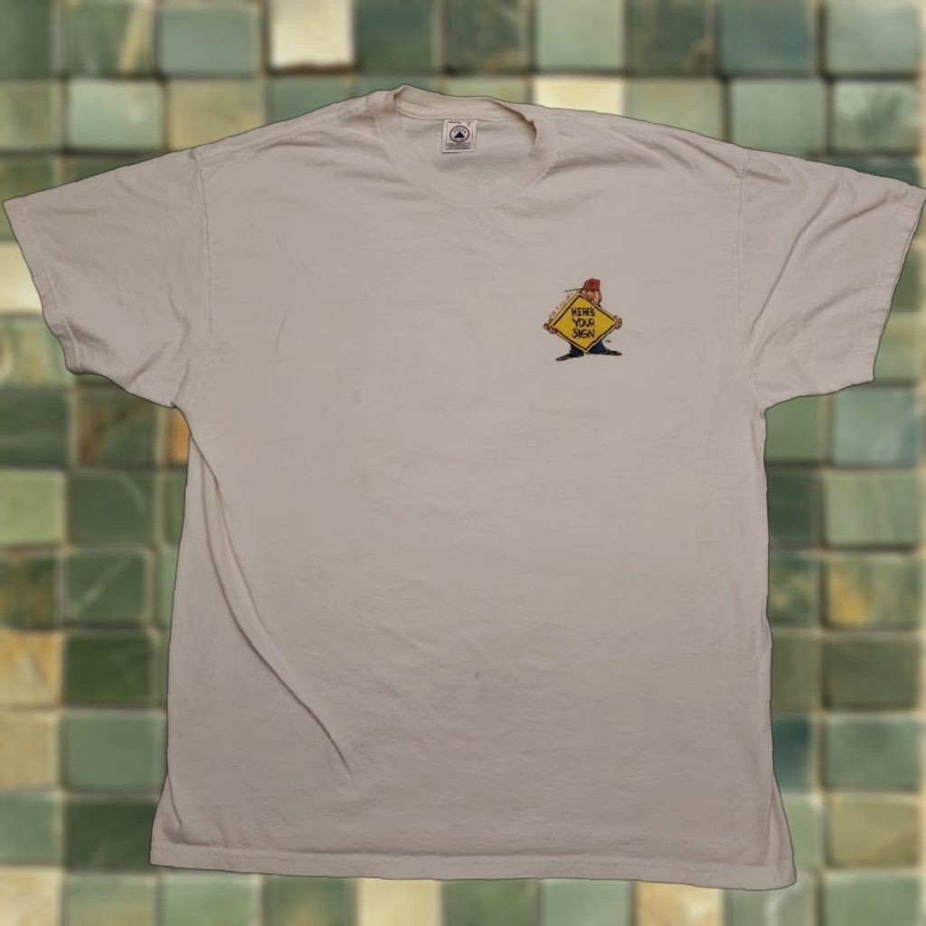 Delta VINTAGE Bill Engvall Shirt Mens XL White 90s TEE Im Stupid Moving Hers Your Sign Cartoon Retro Shirt Mens XL White 90s TEE Size US XL / EU 56 / 4 - 1 Thumbnail