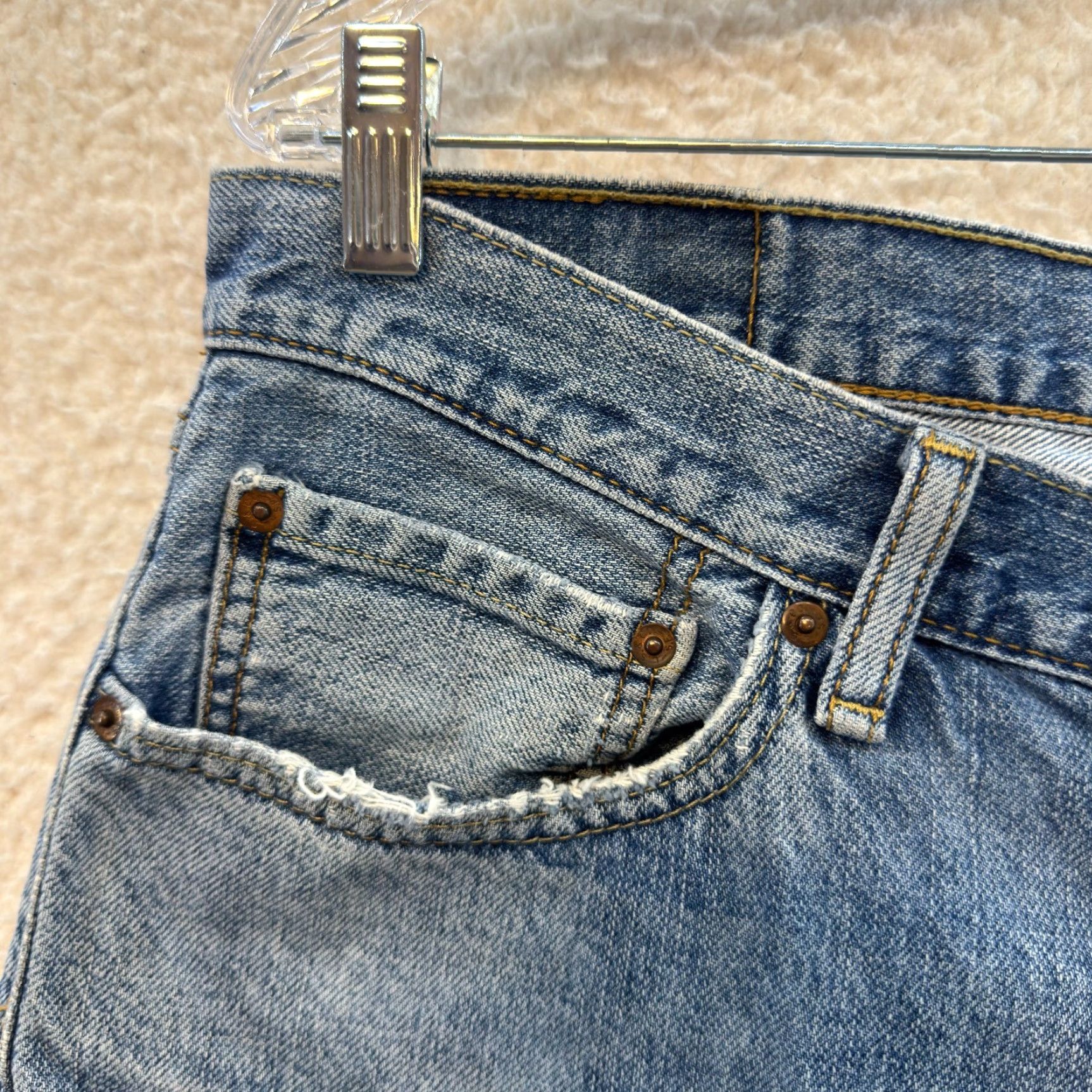 Levi's VINTAGE Levi's 505 Denim Jean Shorts Jorts Mens 34 Medium Wash Grunge Skater Size US 34 / EU 50 - 4 Thumbnail
