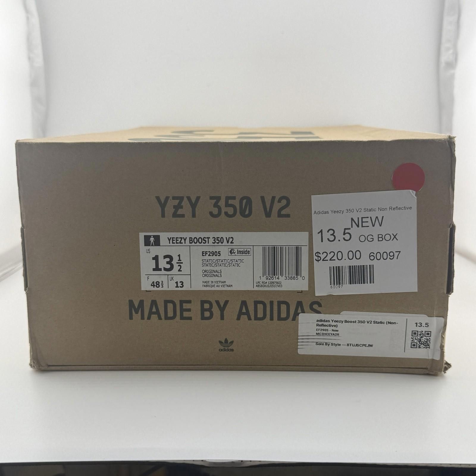 Adidas Adidas Yeezy Boost 350 V2 Static Non Reflective 13.5 Size US 14 / EU 47 - 7 Thumbnail