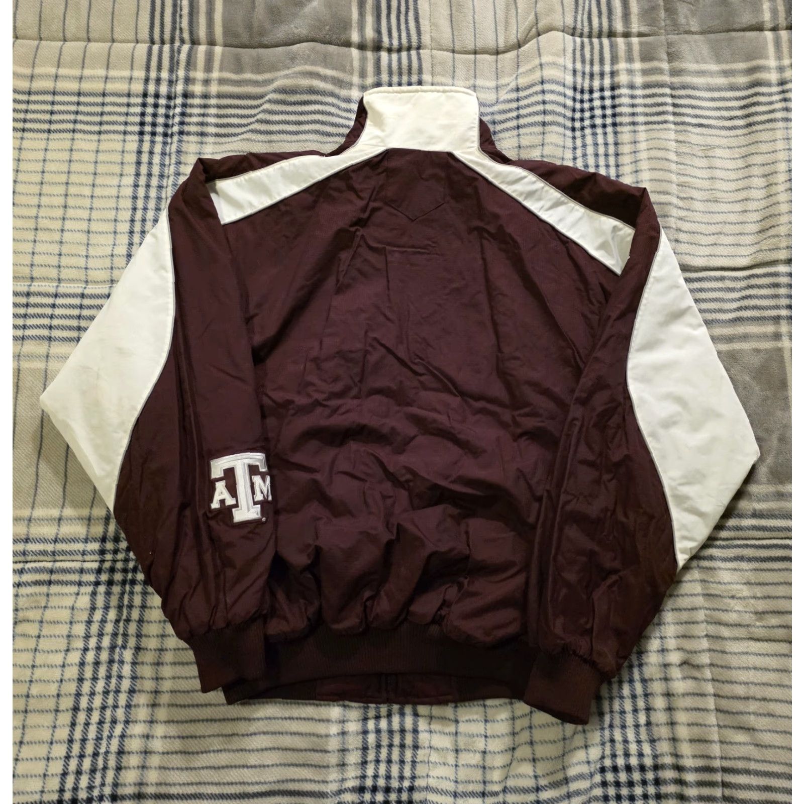Vintage VINTAGE Majestic Texas A&M Full Zip Fleece Lined Bomber Jacket Embroidered Red Large Mens Size US L / EU 52-54 / 3 - 2 Thumbnail