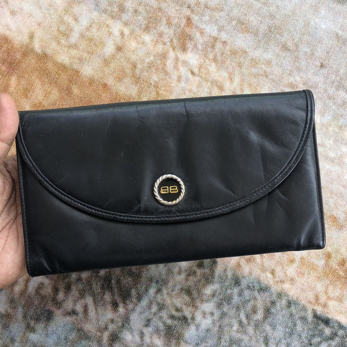 Balenciaga Authentic Balenciaga Paris Leather Wallet Black Size ONE SIZE - 15 Thumbnail
