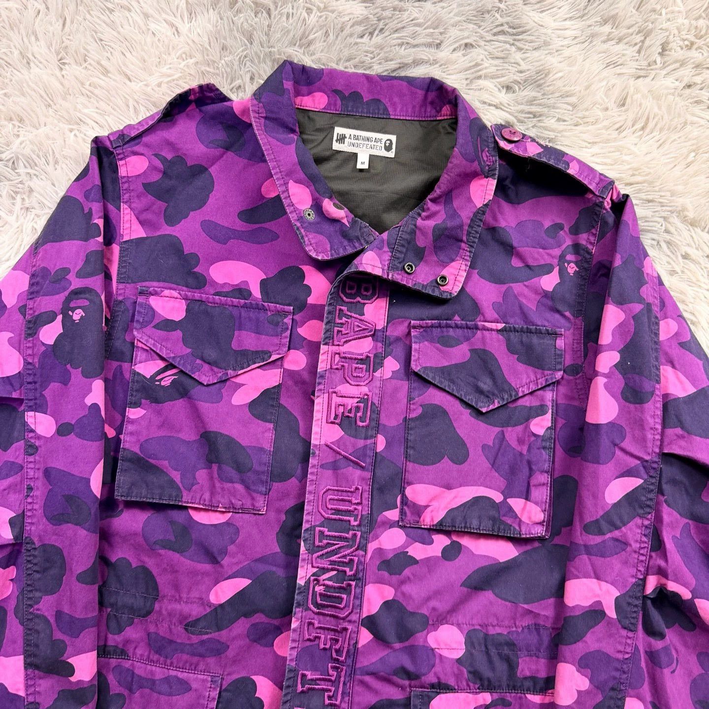 Bape bape x undefeated purple camo work shirt Size US L / EU 52-54 / 3 - 4 Thumbnail