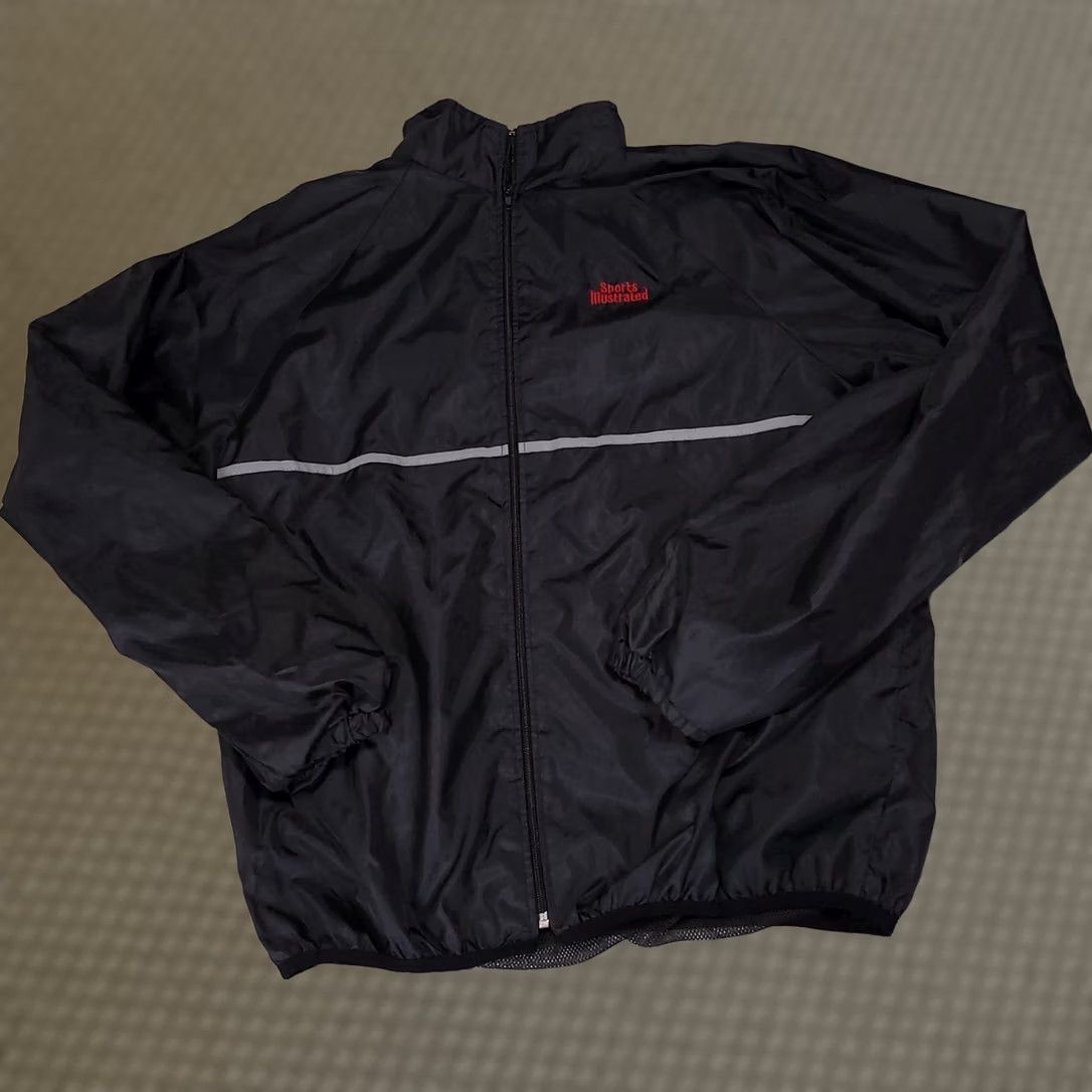 Vintage Sports Illustrated Jacket Full Zip Windbreaker Light Coat Mens XL Black Windbreaker Jacket Logo Embroidered Athletic 90s Style Casual Mens XL Black Size US XL / EU 56 / 4 - 1 Thumbnail
