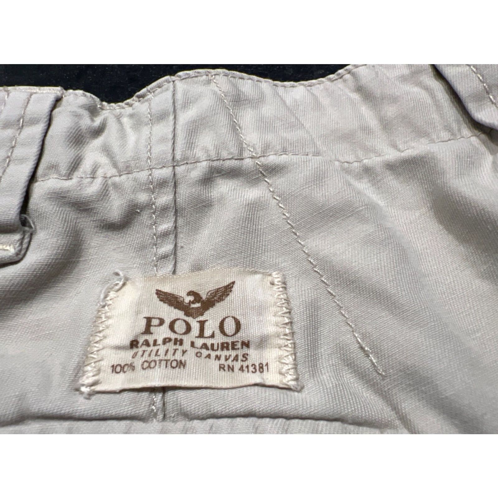 Ralph Lauren VINTAGE Ralph Lauren Polo Shorts Mens 42 Tan Cargo Baggy Y2K Faded Twill Cotton Utility Cargo Short Beigе 90s Army Outdoor Mens Size US XL / EU 56 / 4 - 2 Thumbnail