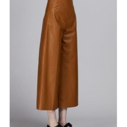 Marni oc11z0525 Leather Wide pants in Brown Size 26" / US 2 / IT 38 - 2 Thumbnail