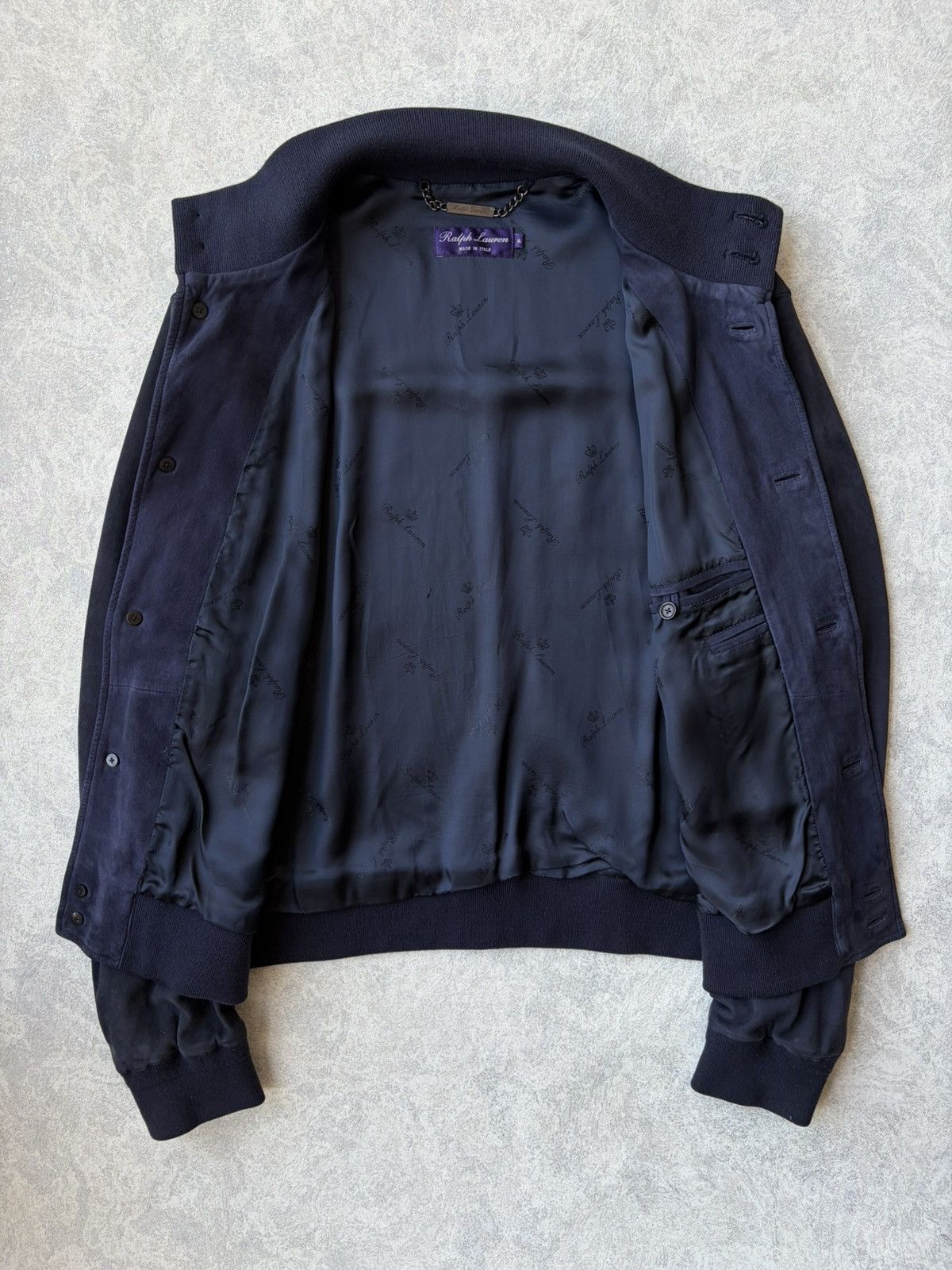 Ralph Lauren Purple Label Ralph Lauren Purple Label Navy Goat Skin Suede Flight Jacket Size US XL / EU 56 / 4 - 3 Thumbnail