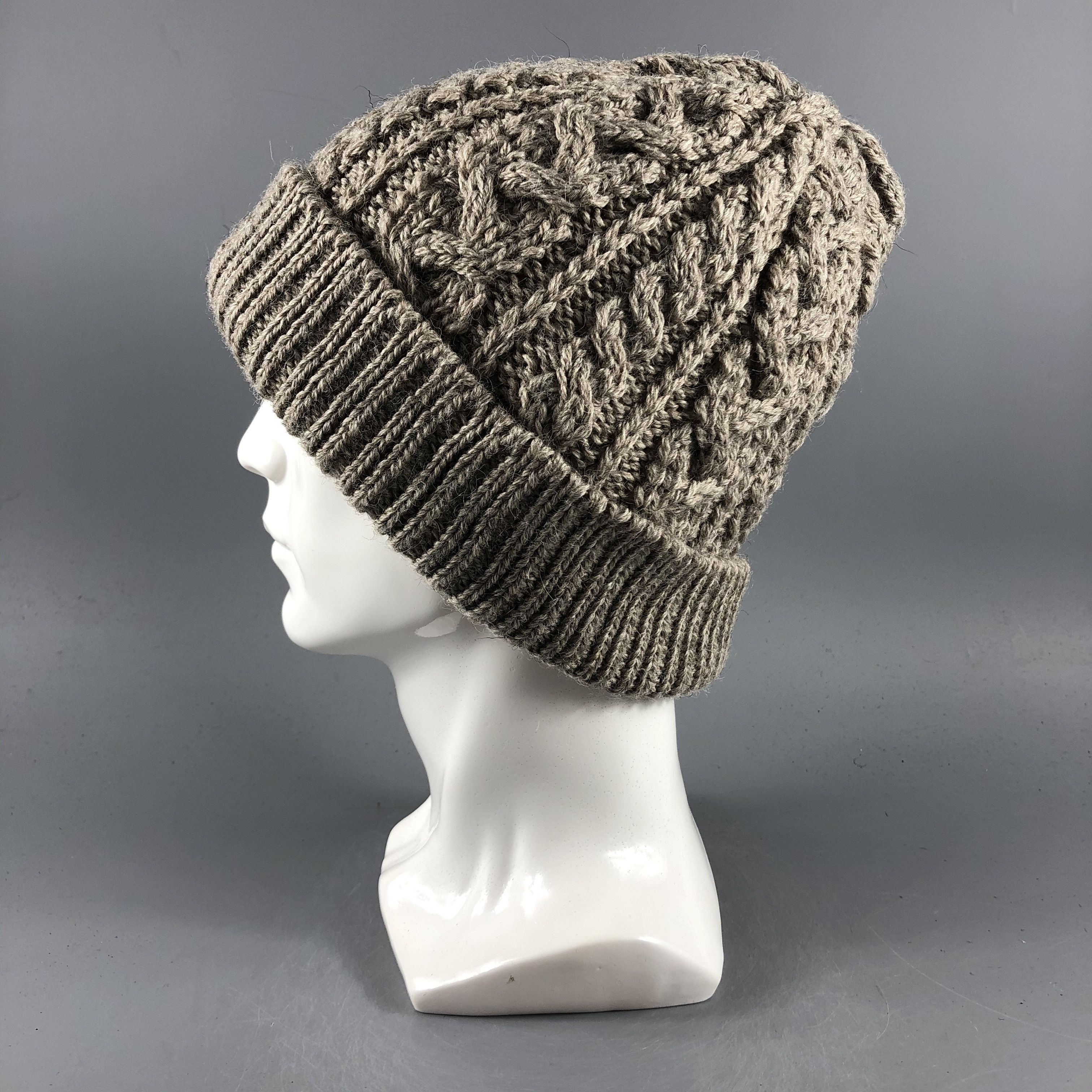 Other × Vintage British Wool Aran Isle Beanie Snow Hat Snow Cap -D159 Size ONE SIZE - 1 Thumbnail
