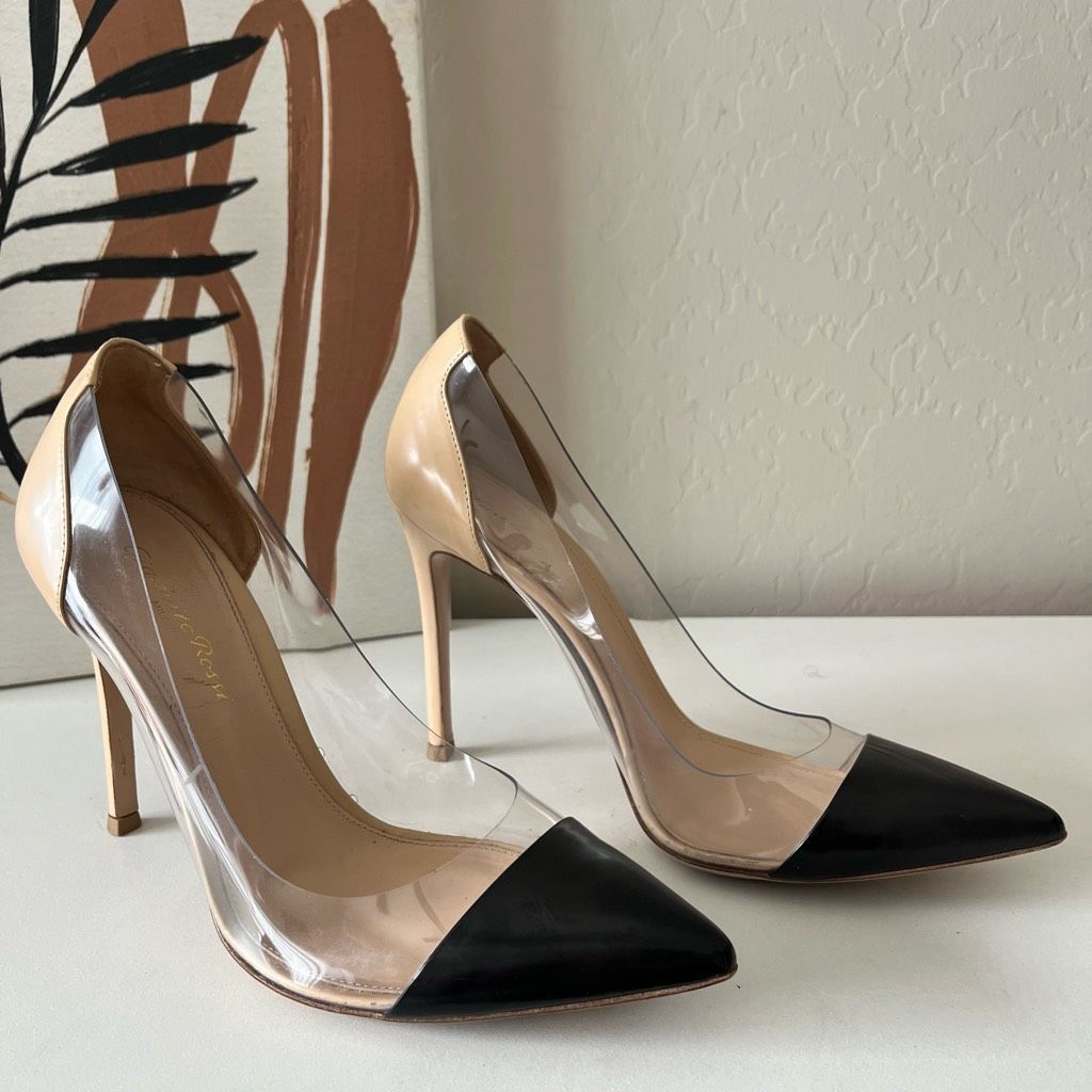 Gianvito Rossi Gianvito Rossi Plexi 105 Black Nude Leather Stiletto Heel PV Size US 6 / IT 36 - 3 Thumbnail