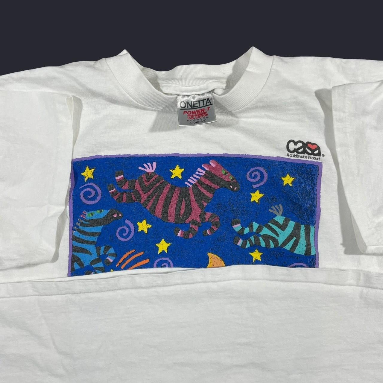 Vintage Vintage 90’s Field of Dreams Zebra and Horse Art T-Shirt Size US XL / EU 56 / 4 - 4 Thumbnail