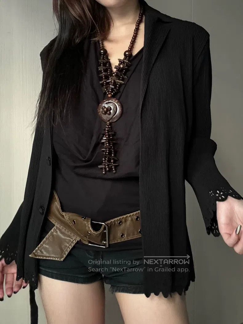 Issey Miyake Issey Miyake Black Pleated Cardigan Size M / US 6-8 / IT 42-44 - 3 Thumbnail