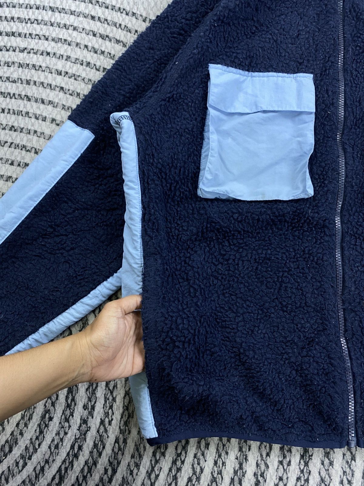 GU Vintage Honest College Bu Studio Seven Fleece Zipper Jacket Size US L / EU 52-54 / 3 - 8 Thumbnail