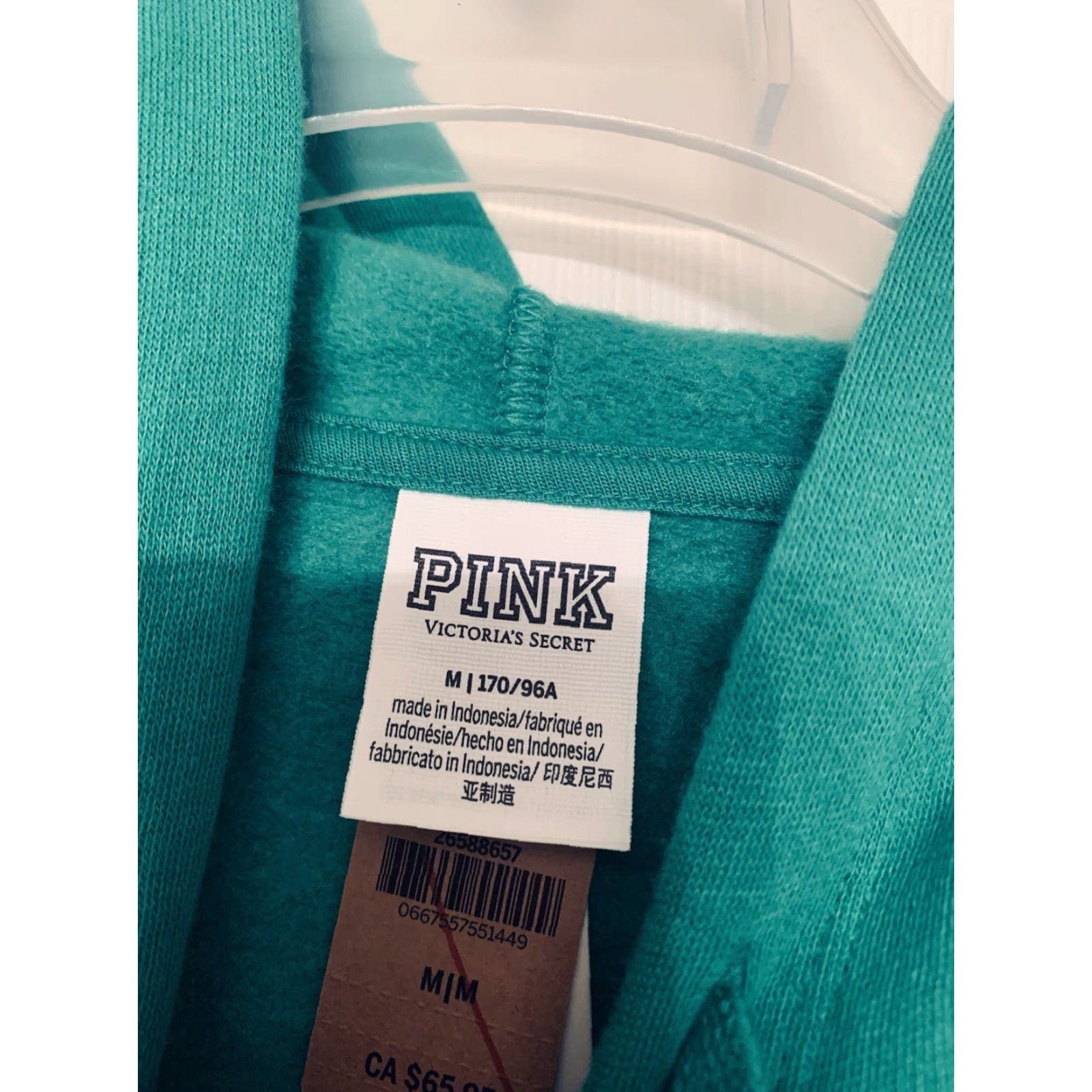 Victoria's Secret Victoria's Secret PINK Green Full Zip Hoodie Women's Medium NWT Unit Retail 52.95 Size M / US 6-8 / IT 42-44 - 5 Thumbnail