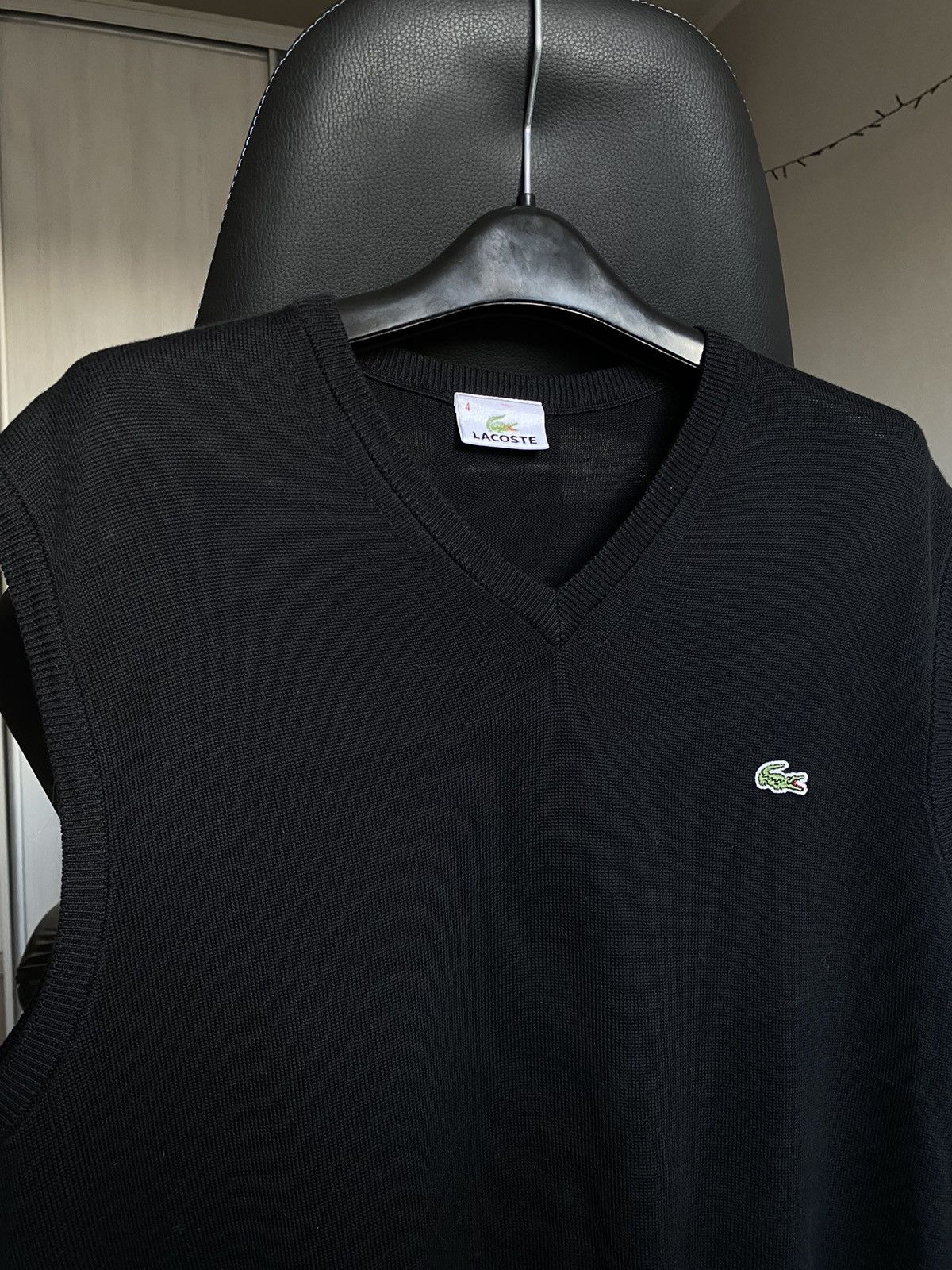 Lacoste × Vintage Lacoste wool vest sleeveless black crocodile Size US M / EU 48-50 / 2 - 4 Thumbnail