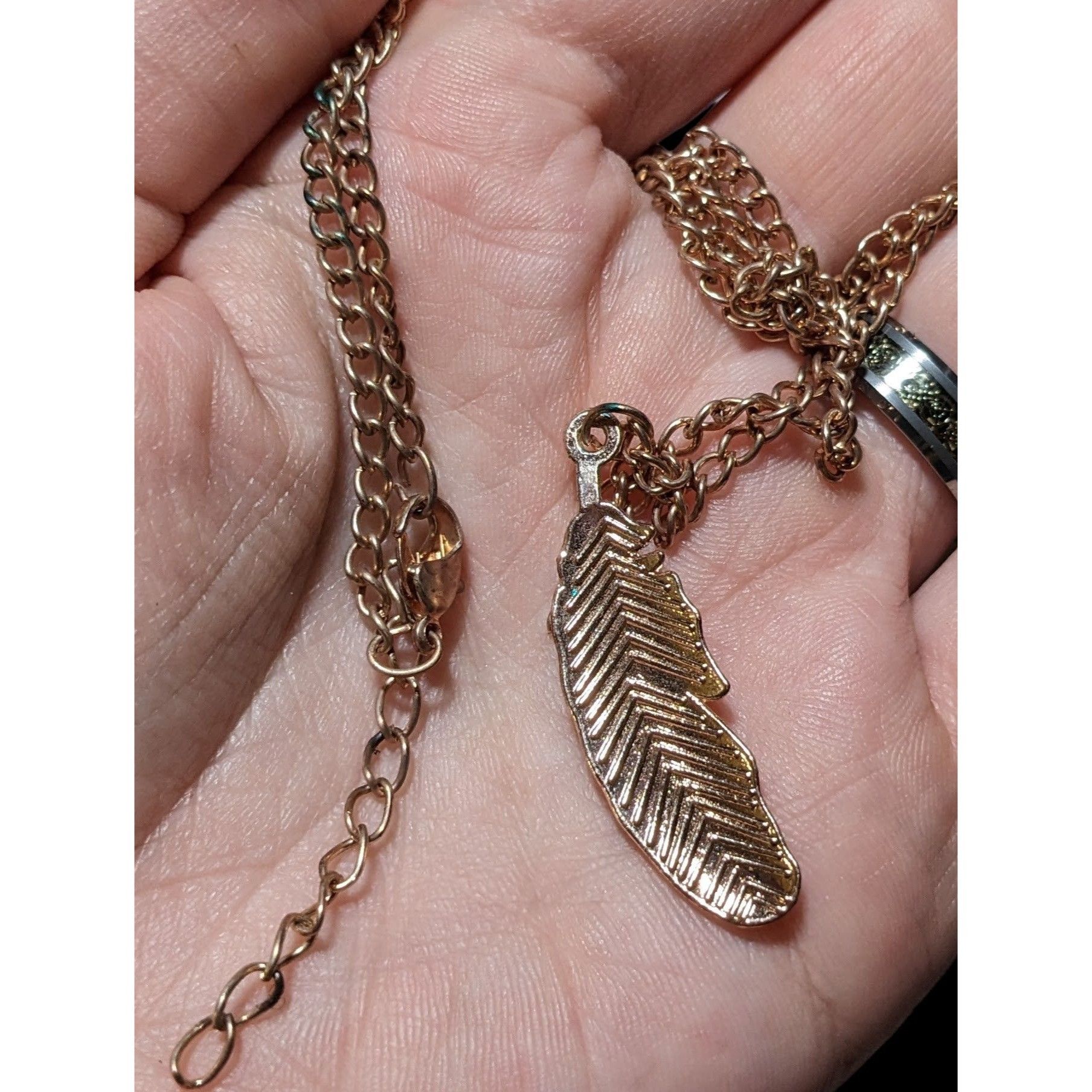 Other Rose Gold Boho Feather Pendant Necklace Size ONE SIZE - 4 Thumbnail