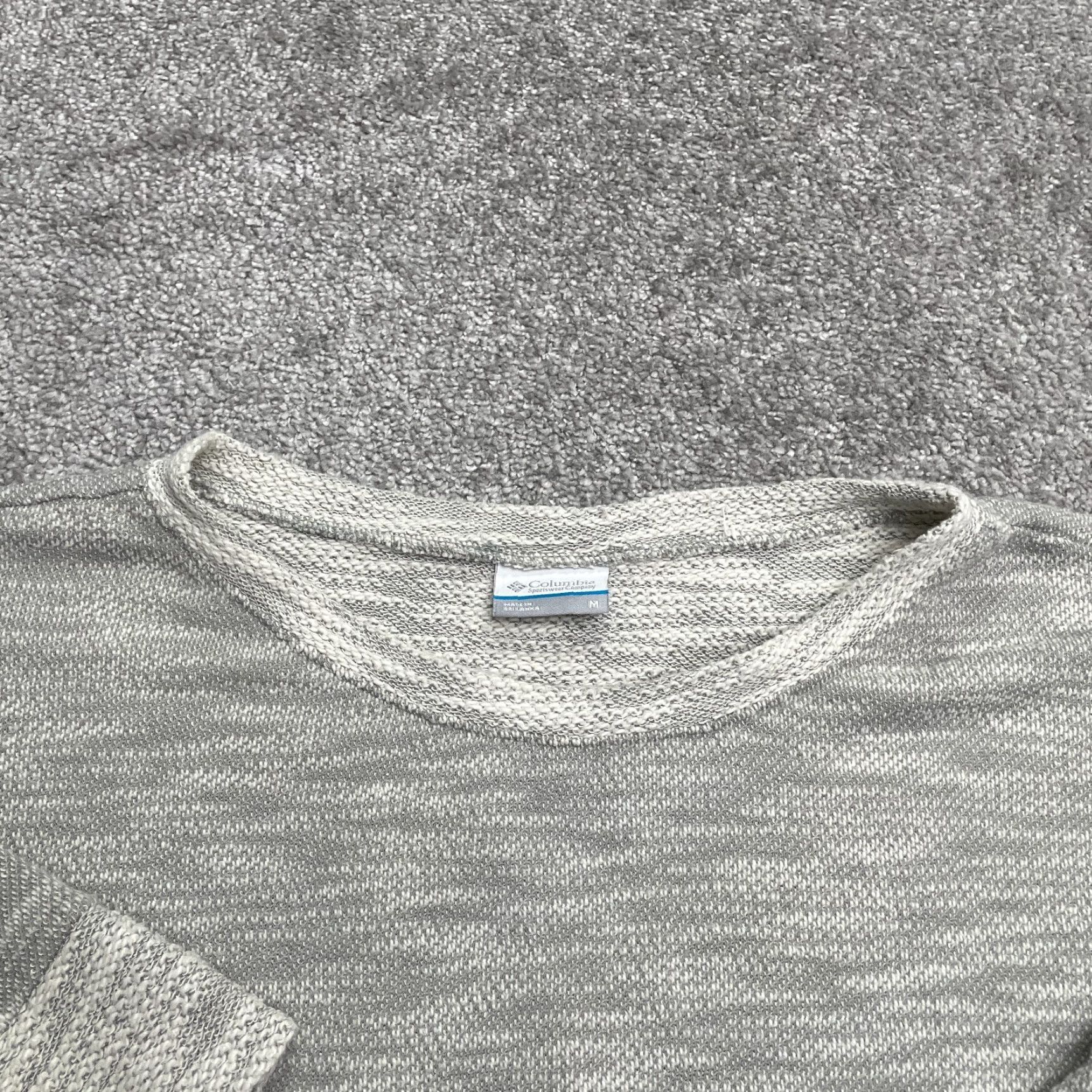 Vintage Columbia Sweater Womens Medium Heather Gray Round Neck 3/4 Sleeve Pullover Casual Knit Size M / US 6-8 / IT 42-44 - 4 Thumbnail