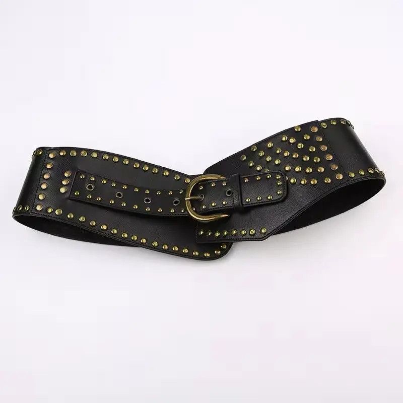 Japanese Brand Y2K Rivet Faux Leather Punk Style Crop Belts Size ONE SIZE - 10 Thumbnail