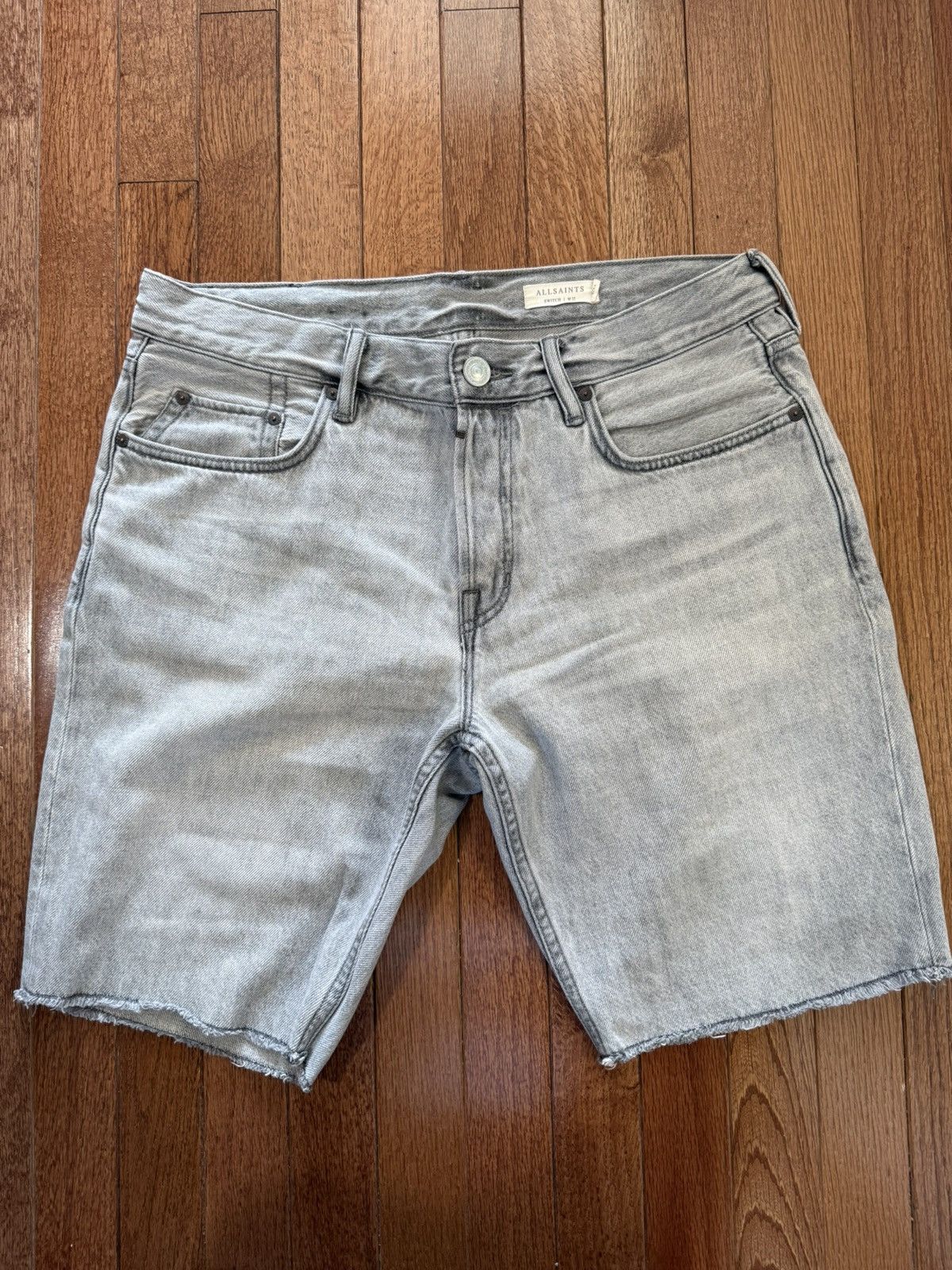 AllSaints Gray Denim Shorts - 32