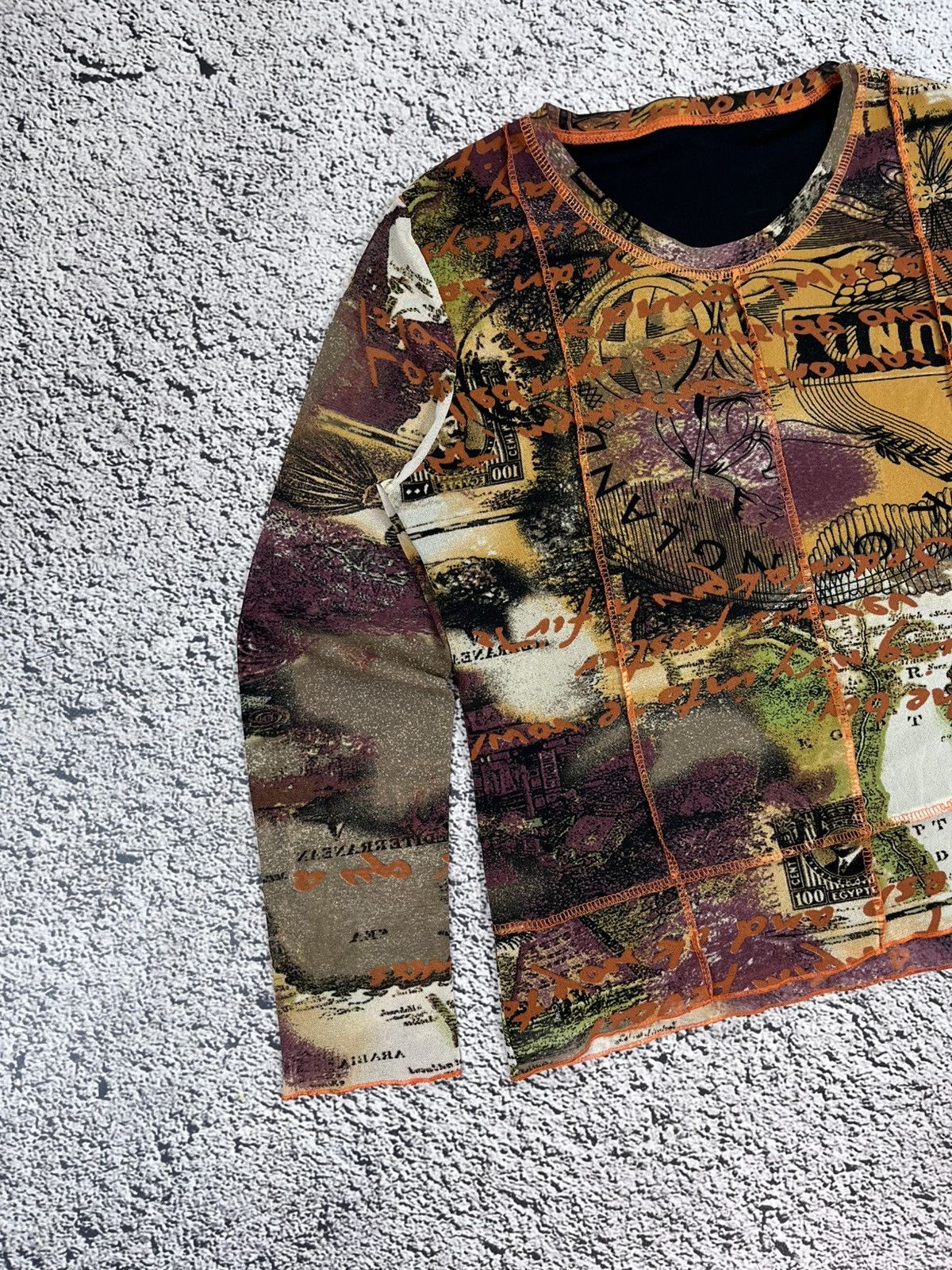 Japanese Brand Vintage JPG Style AOP Mesh Longsleeve Top Japanese Glamour Size L / US 10 / IT 46 - 2 Thumbnail