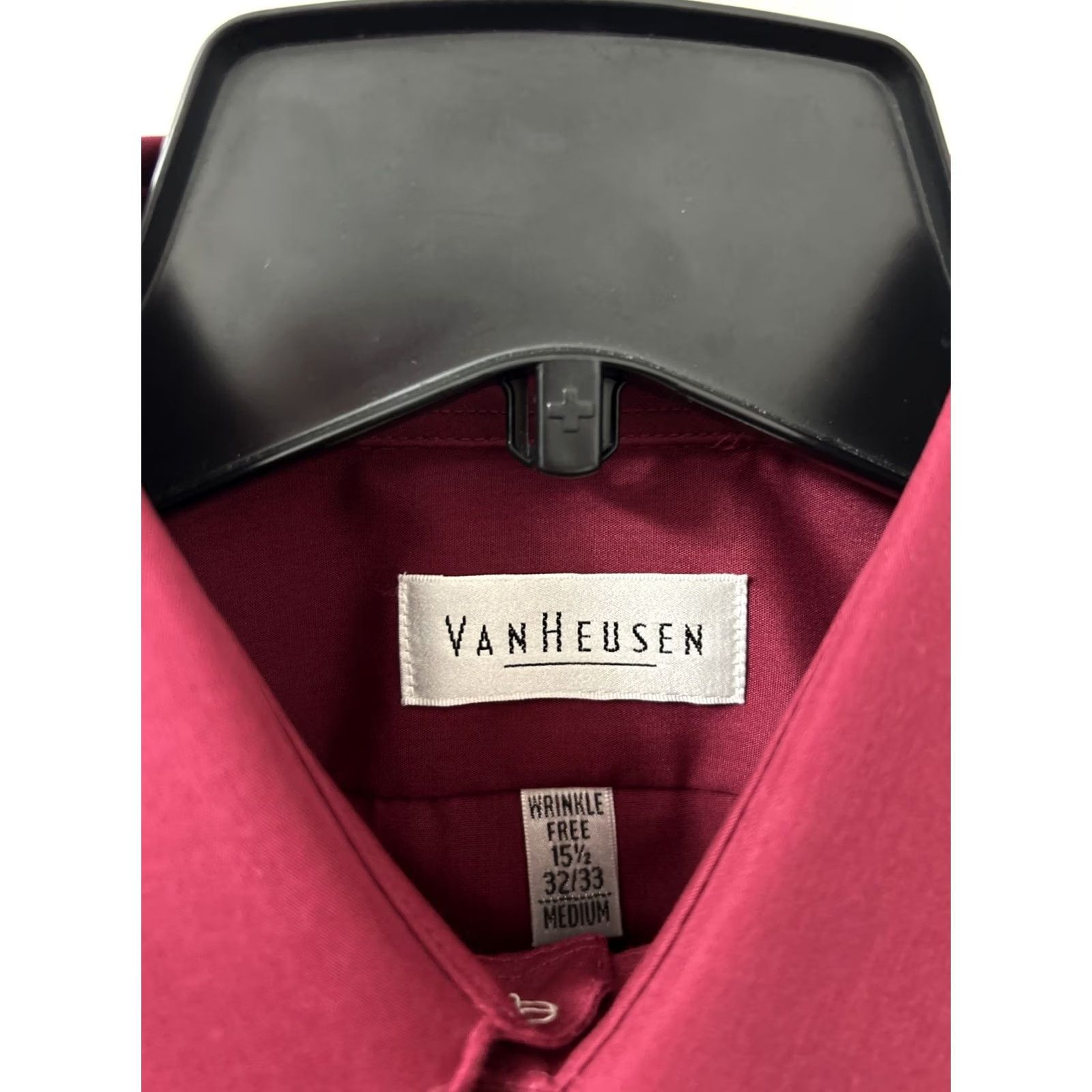 Van Heusen Van Heusen Poplin Shirt Mens M 15.5 32/33 Red Wrinkle Free Button Up L/S Dress Shirt Long Sleeve Collared Pocket Barrel Cuff Size US M / EU 48-50 / 2 - 6 Thumbnail
