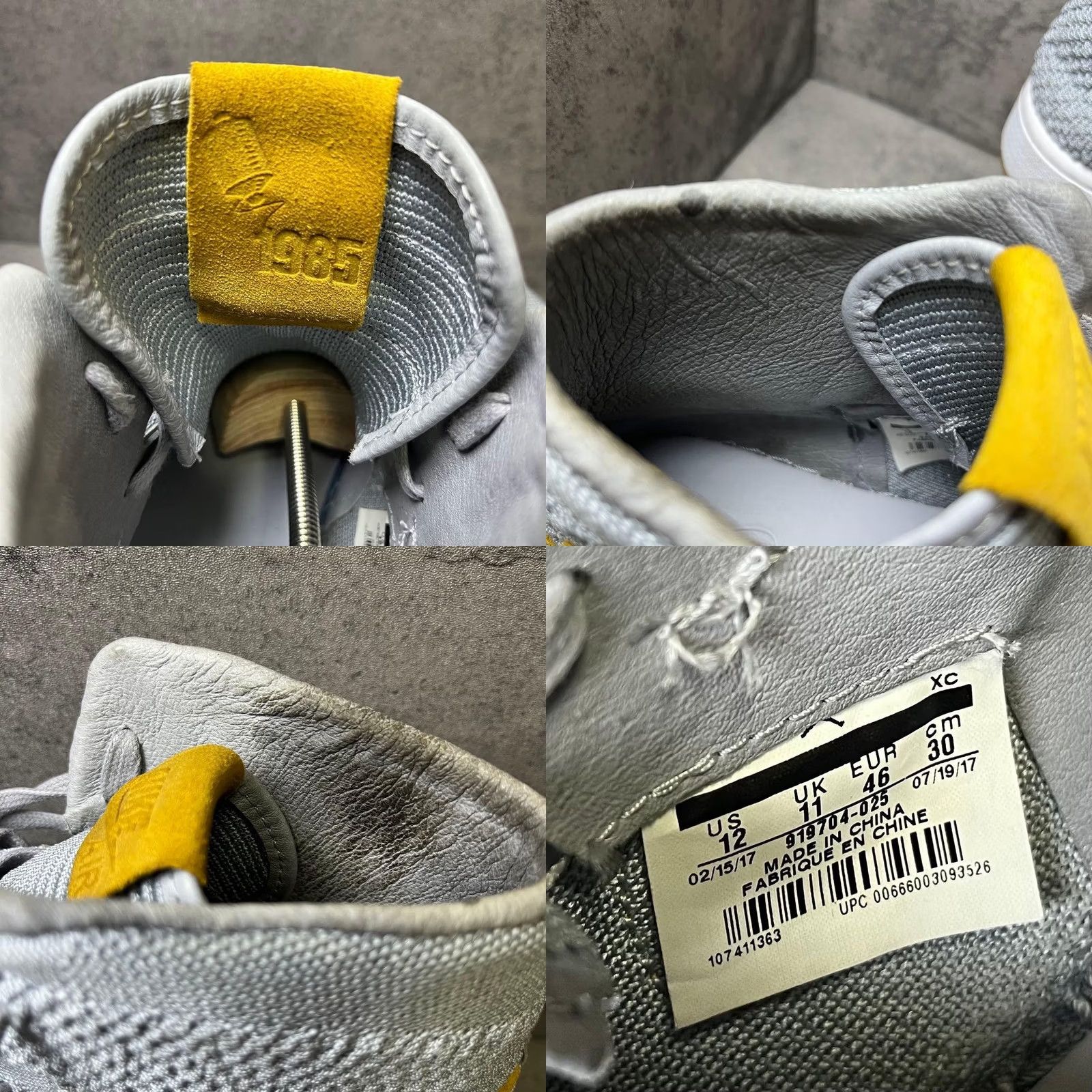 Nike Nike Aj1 Flyknit High Cut Sneaker Men 12.0US Gray/Yellow LTD Original Collection Size US 12 / EU 45 - 8 Thumbnail