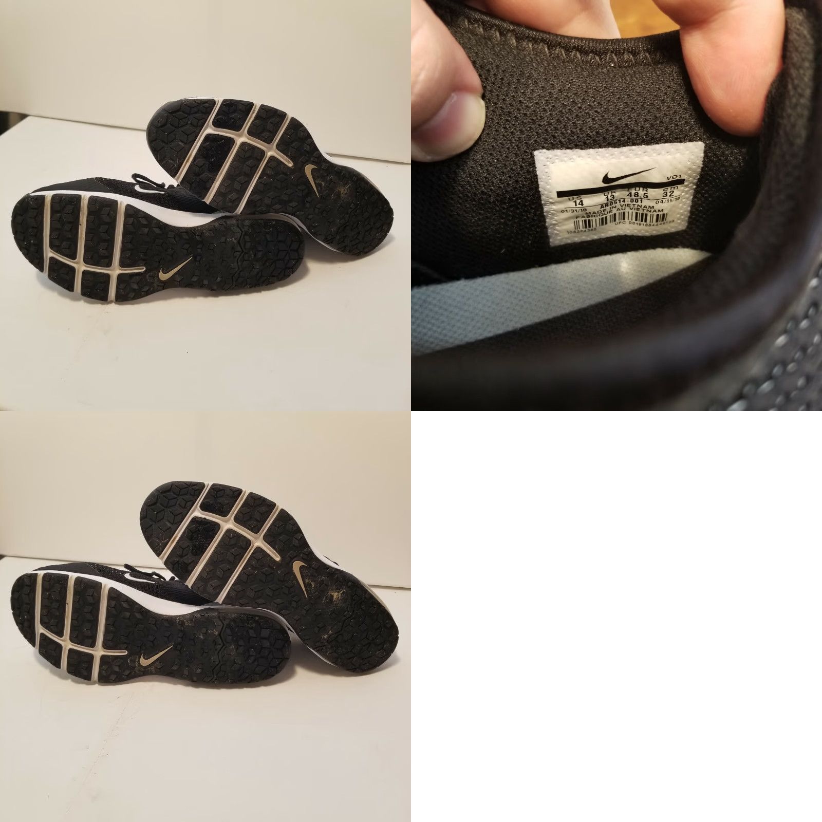 Nike Nike Flywire Mens Black Raiders Athletic Sneakers Size 14 Size US 14 / EU 47 - 8 Thumbnail