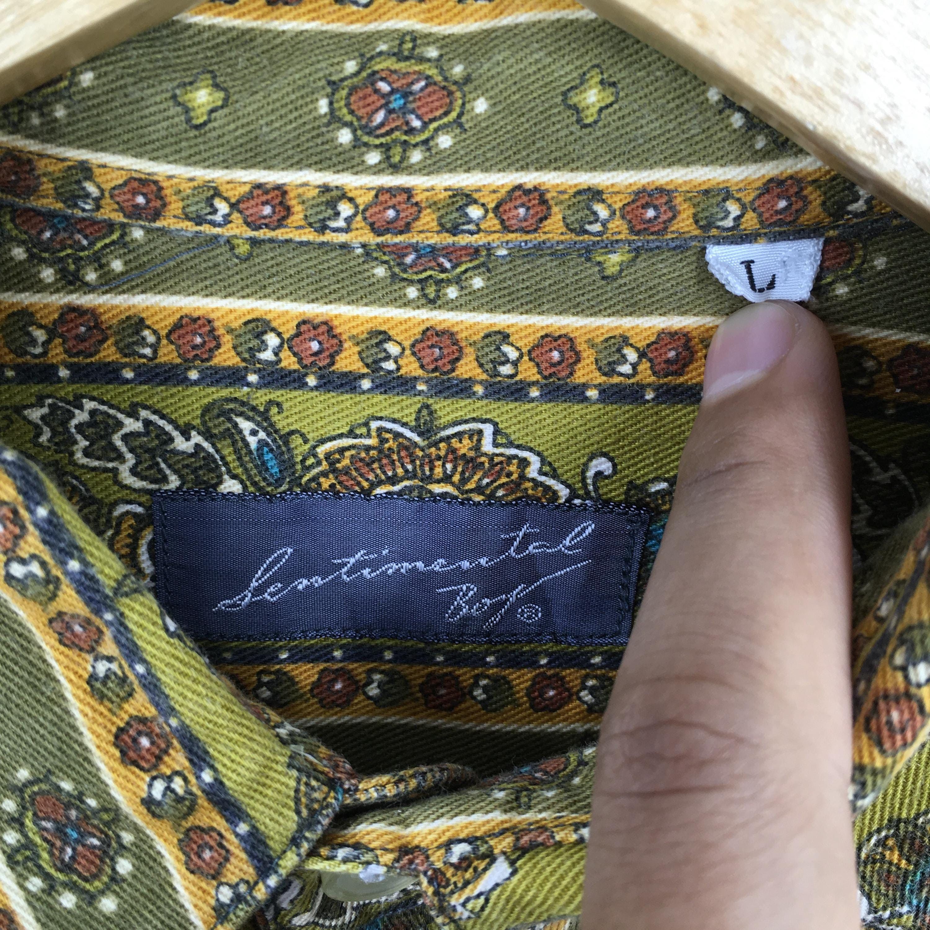 Flannel × Vintage Vintage Abstract Green Floral Casual Flannel Shirt Large Size US L / EU 52-54 / 3 - 5 Thumbnail