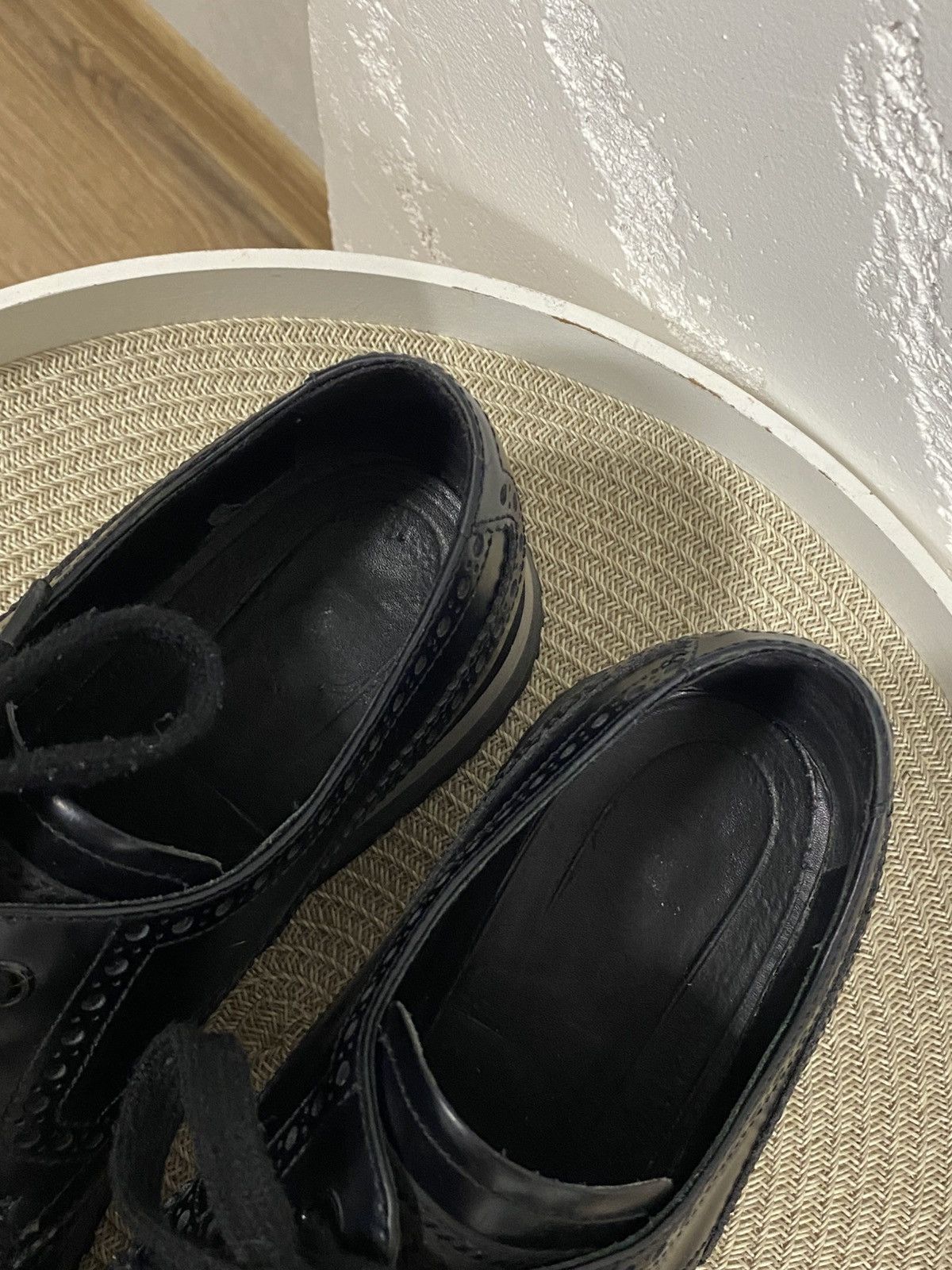 Prada Prada Sport Black Leather Derby Lace Up Brogue Sneakers 40 Size US 7 / EU 40 - 5 Thumbnail