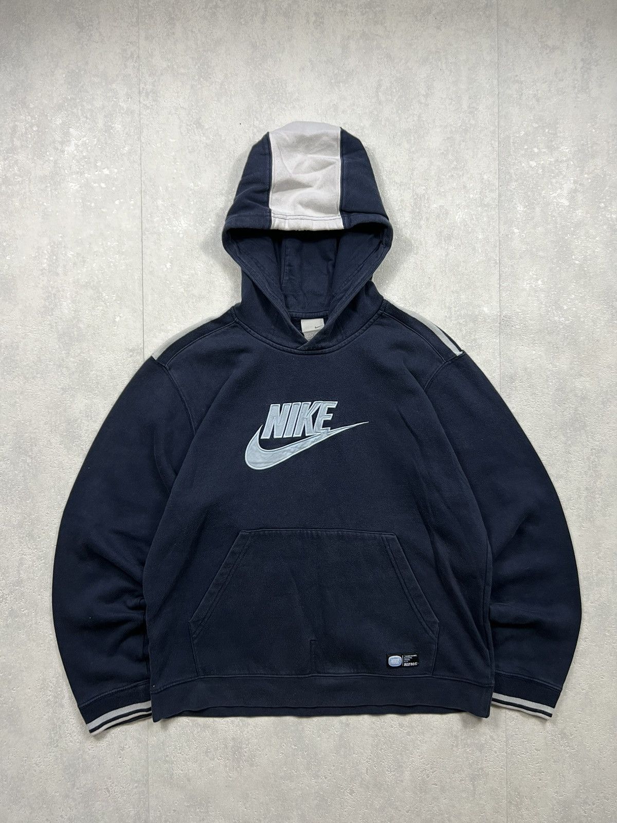 Nike 00's NIKE HOODIE BIG CENTRAL SWOOSH LOGO RETRO Y2K Size US S / EU 44-46 / 1 - 1 Thumbnail