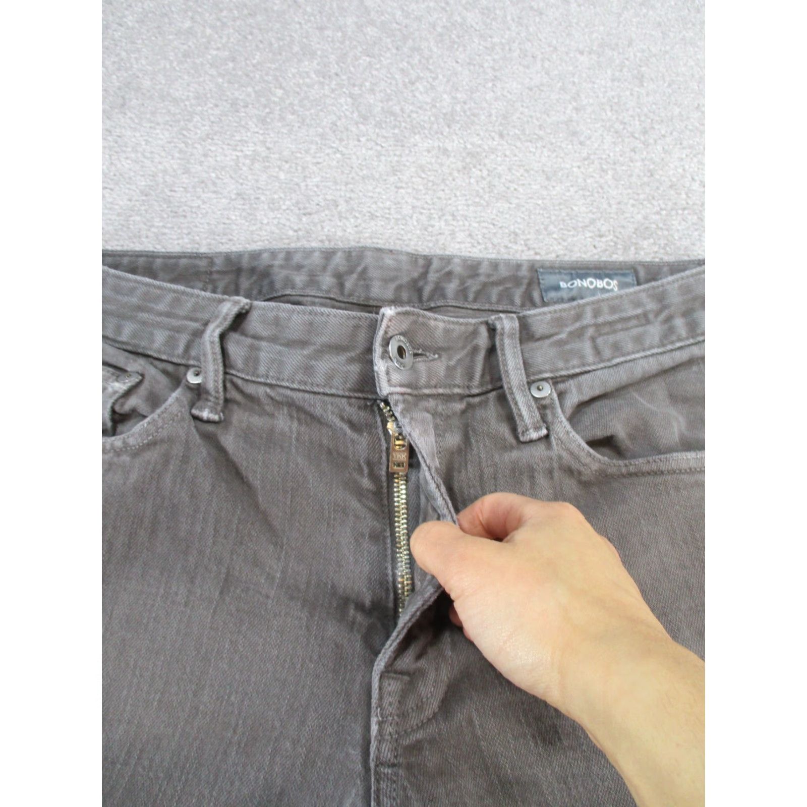 Bonobos Bonobos Travel Jeans Mens 33 Gray Denim Straight Fit 33X29 Size US 33 - 5 Thumbnail