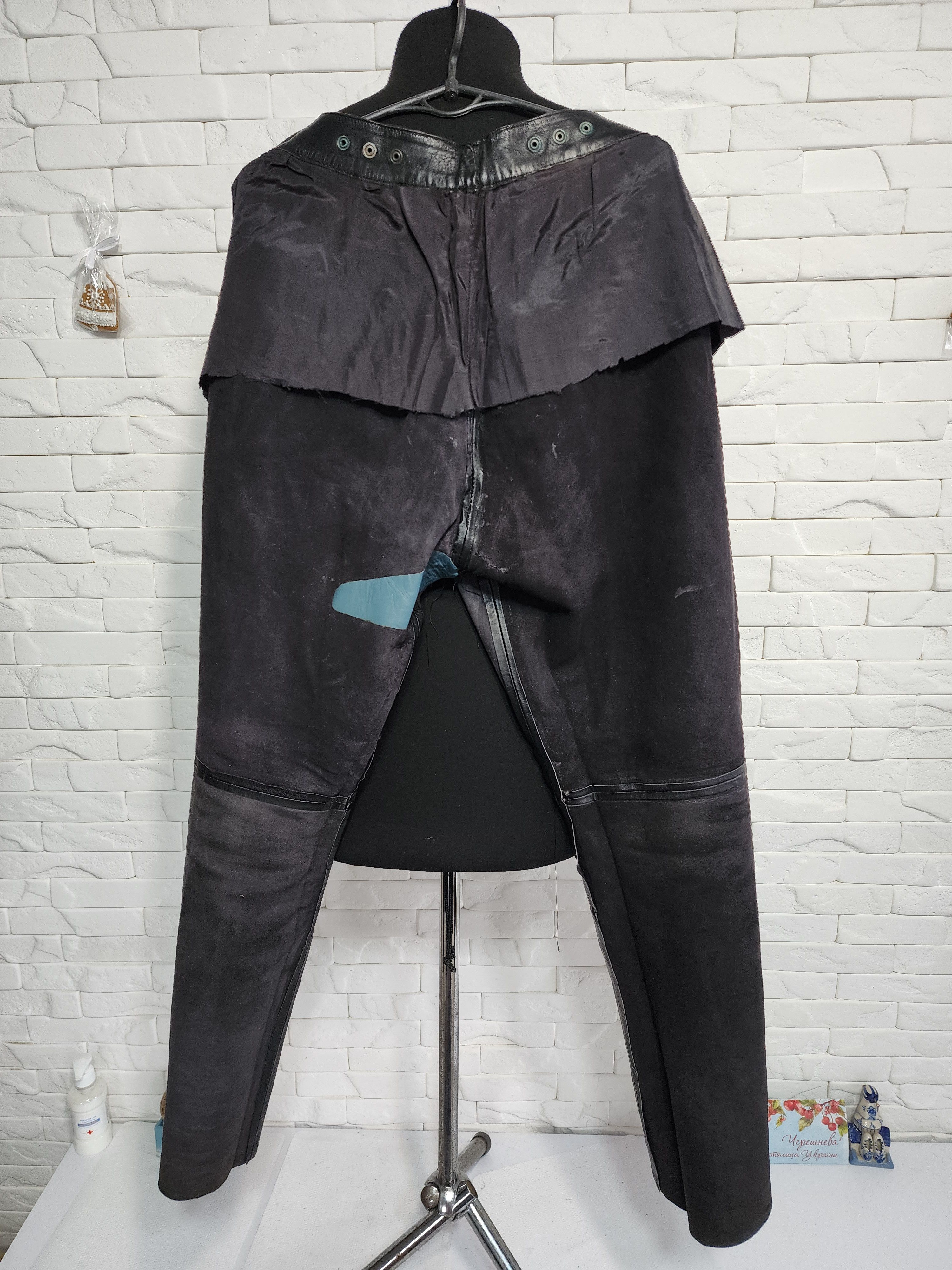 Other Black Leather Pants: Women's Style Genuine Leather Trousers Size 31" - 9 Thumbnail