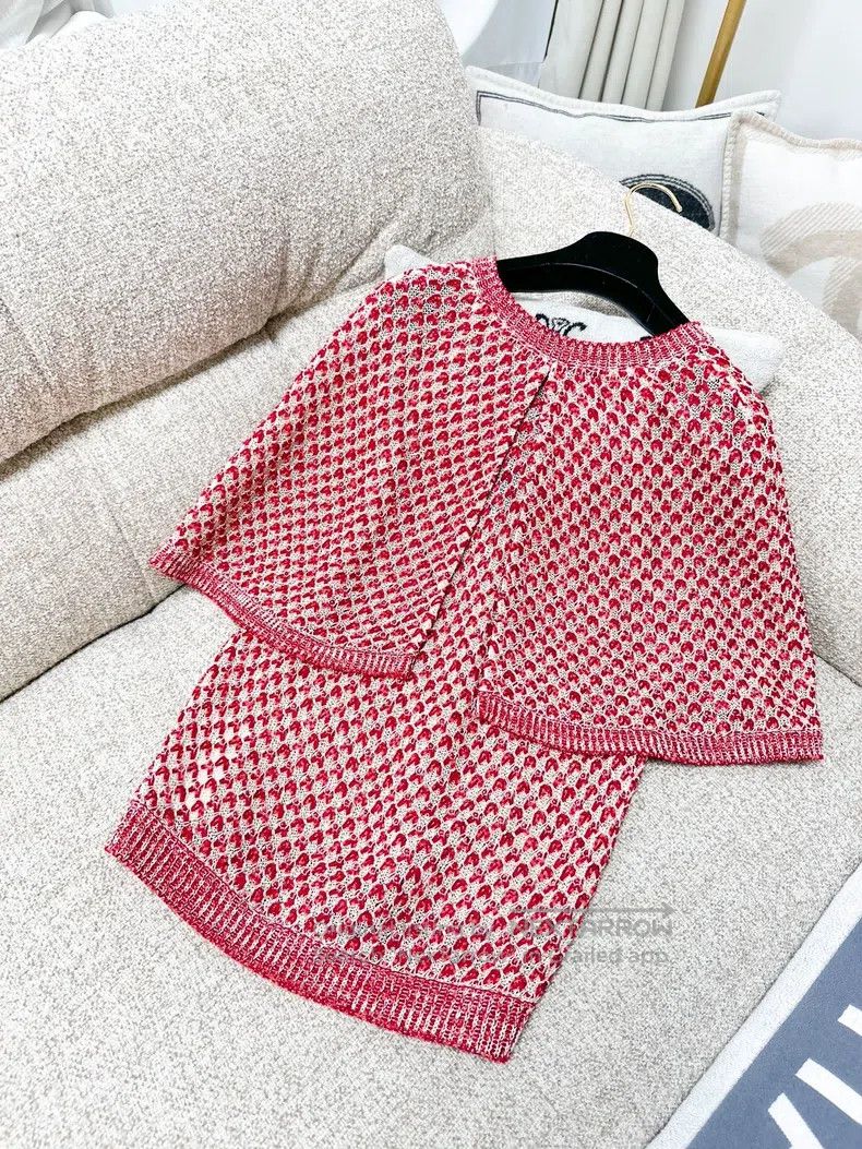 Chanel Chanel 17P red and white double-layer knitted short-sleeve Size XS / US 0-2 / IT 36-38 - 3 Thumbnail