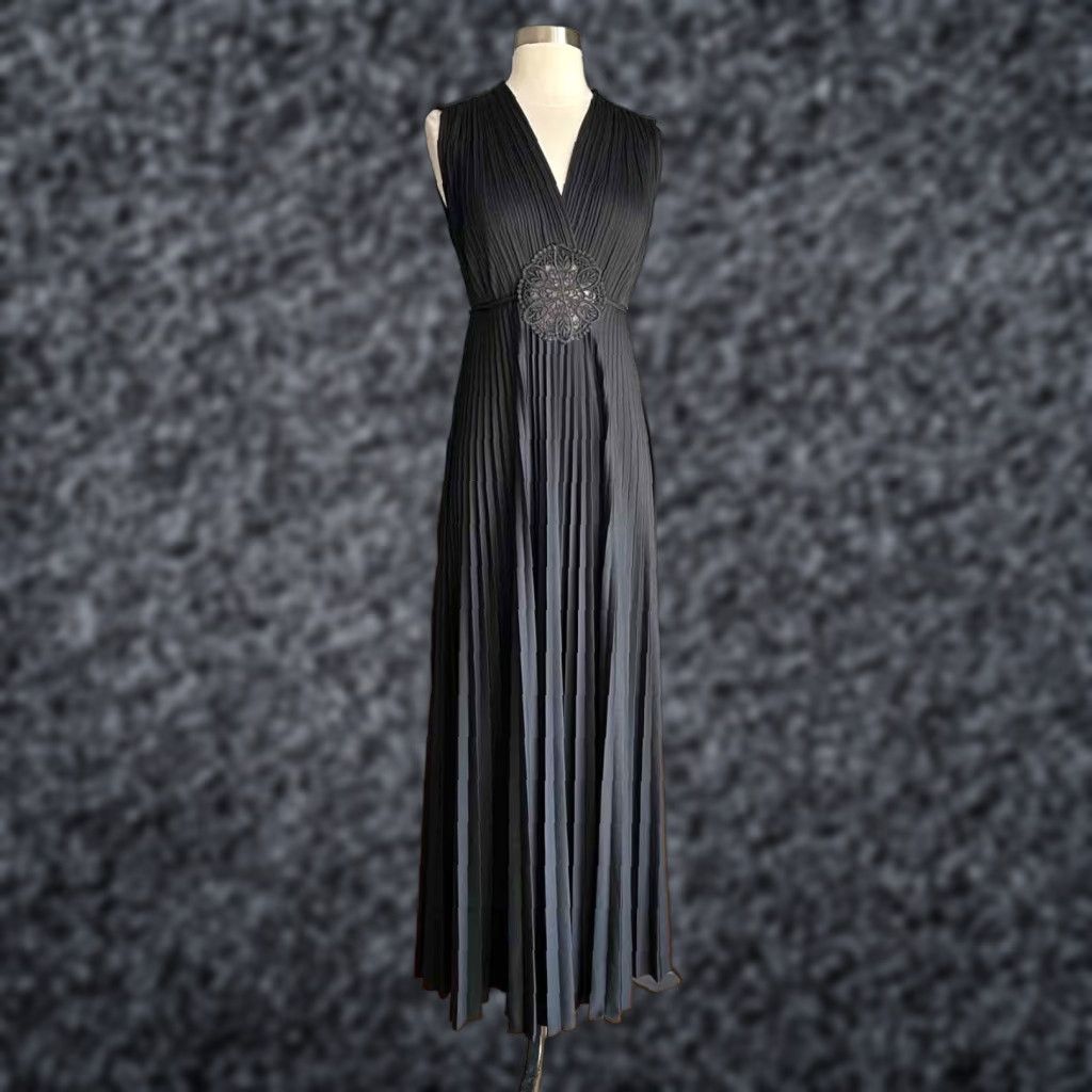 Vintage VINTAGE Jody T of California Maxi Dress Black Grecian Disco 70s S/M Womens 1970s Vintage Look Size S / US 4 / IT 40 - 1 Thumbnail