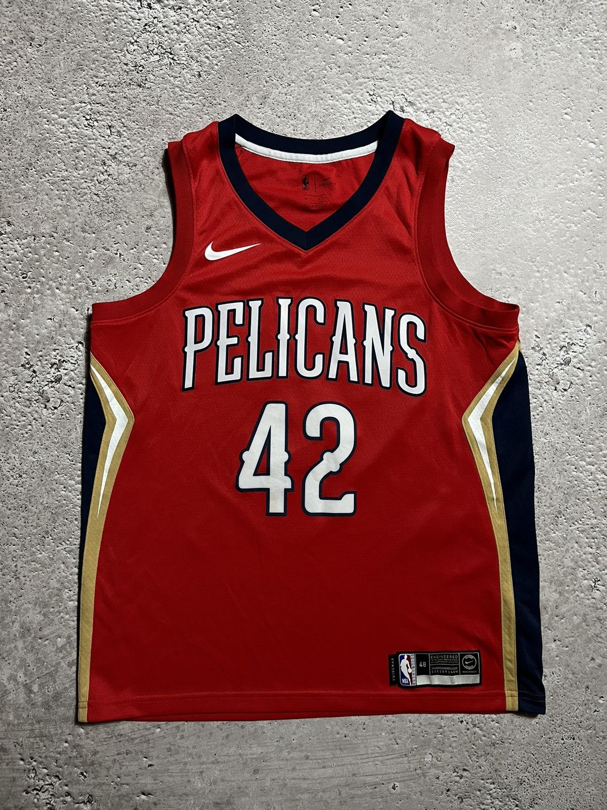 NBA × Nike #42 Melvin Ajinca New Orleans Pelicans NBA Jersey Tank Top Size US L / EU 52-54 / 3 - 1 Thumbnail