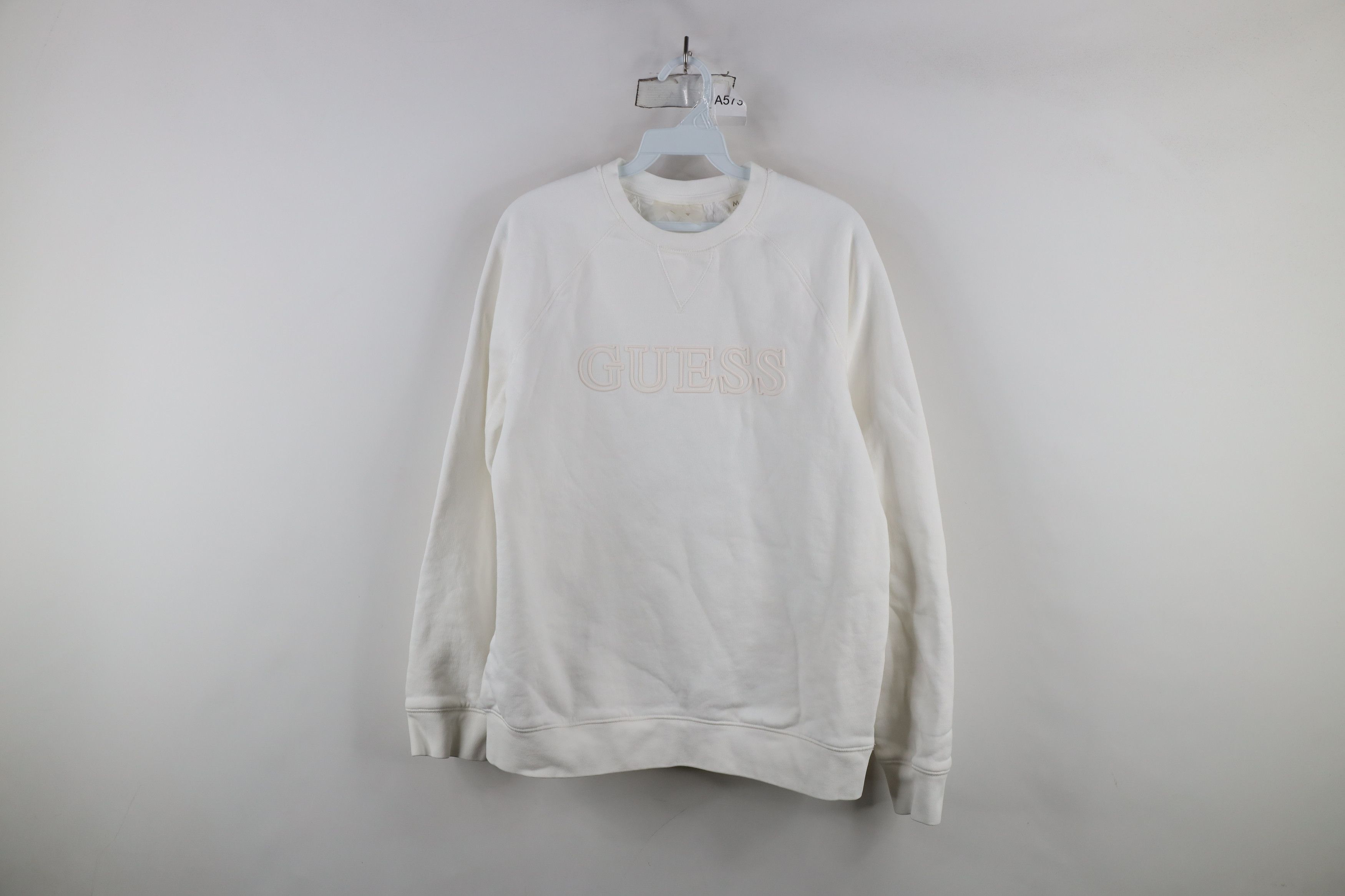 Guess × Vintage Vintage 90s Y2K Guess Spell Out Crewneck Sweatshirt White Size US M / EU 48-50 / 2 - 1 Thumbnail