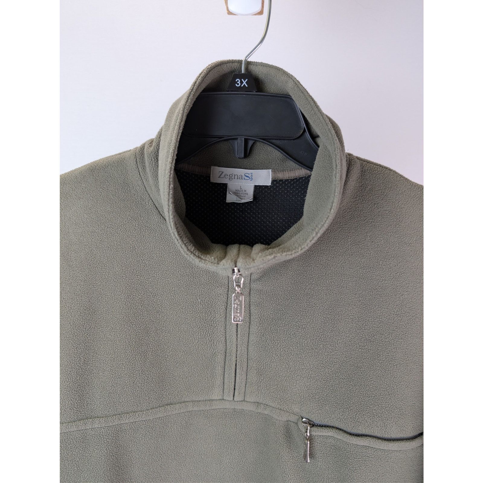 Ermenegildo Zegna o1rshd1 CC20 Mens Large Green Fleece Sport Jacket in Grey Size US L / EU 52-54 / 3 - 7 Thumbnail