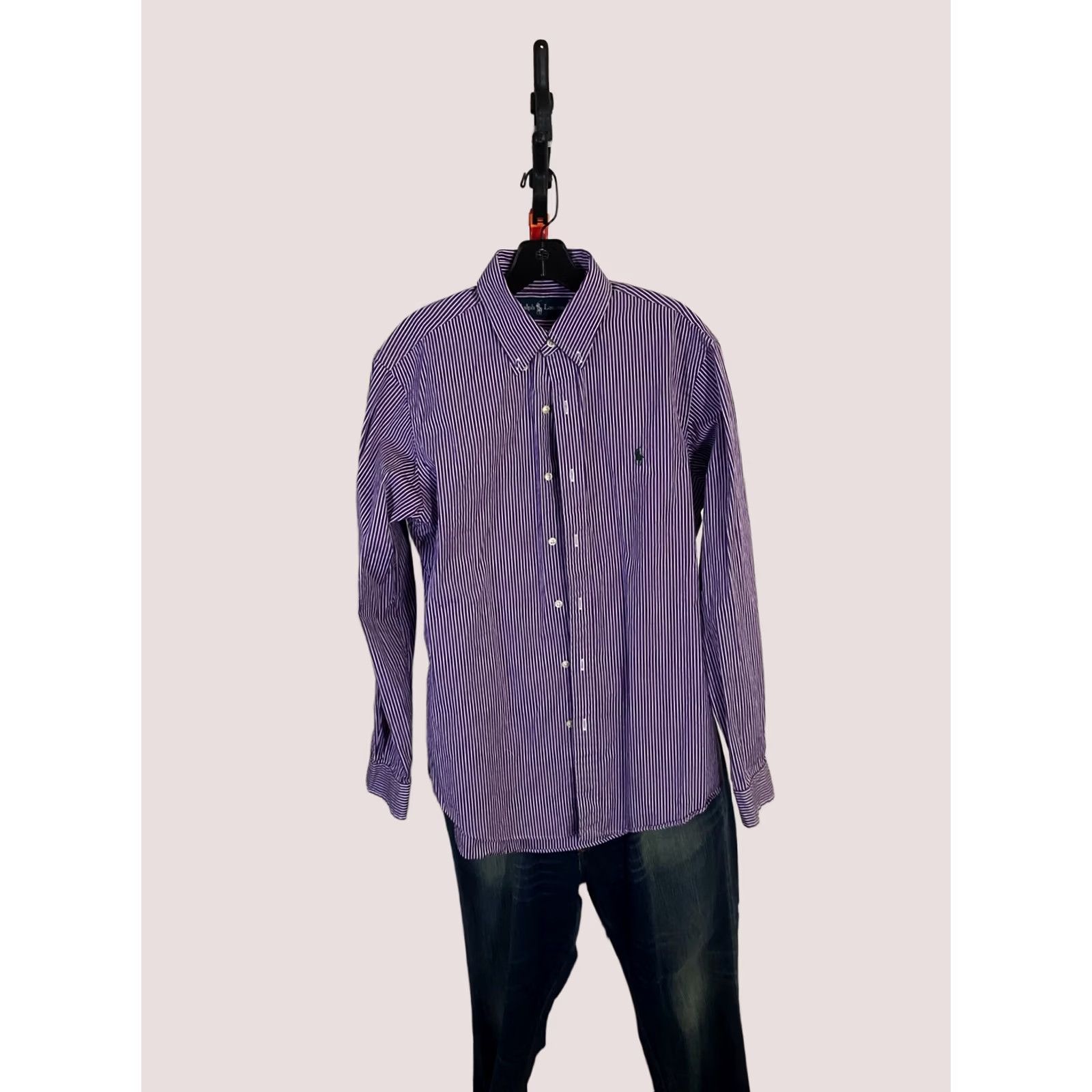 Ralph Lauren Ralph Lauren Purple Stripe Shirt Medium M Men Button-Up Long Sleeve Short Sleeve? Size US M / EU 48-50 / 2 - 1 Thumbnail