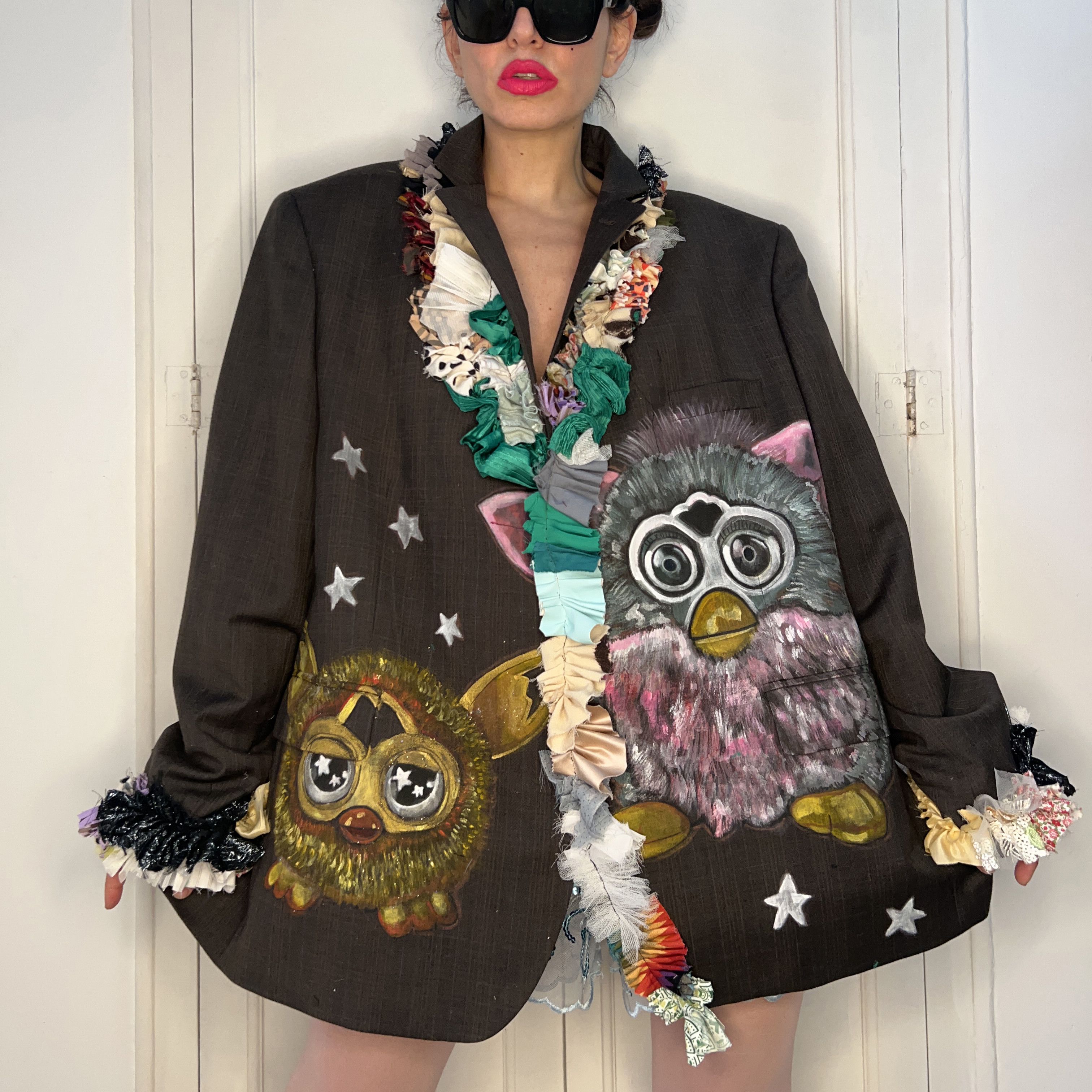 Custommade Hand Painted 90s Nostalgia Toy Art Blazer Size 4XL / US 24-26 - 1 Thumbnail