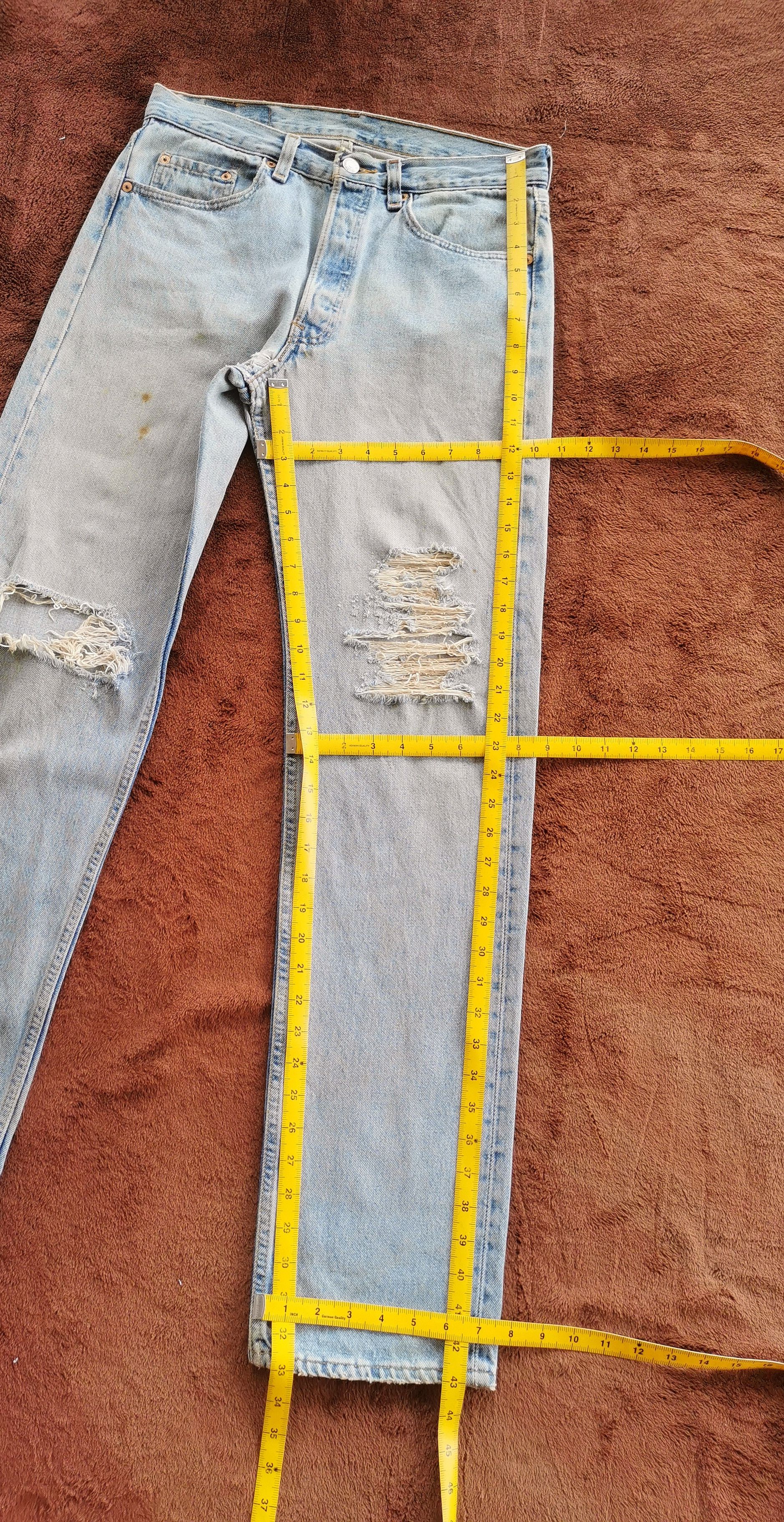 Levi's Vintage Levis 501 Distressed Fuck Dirty Jeans Size US 31 - 11 Thumbnail