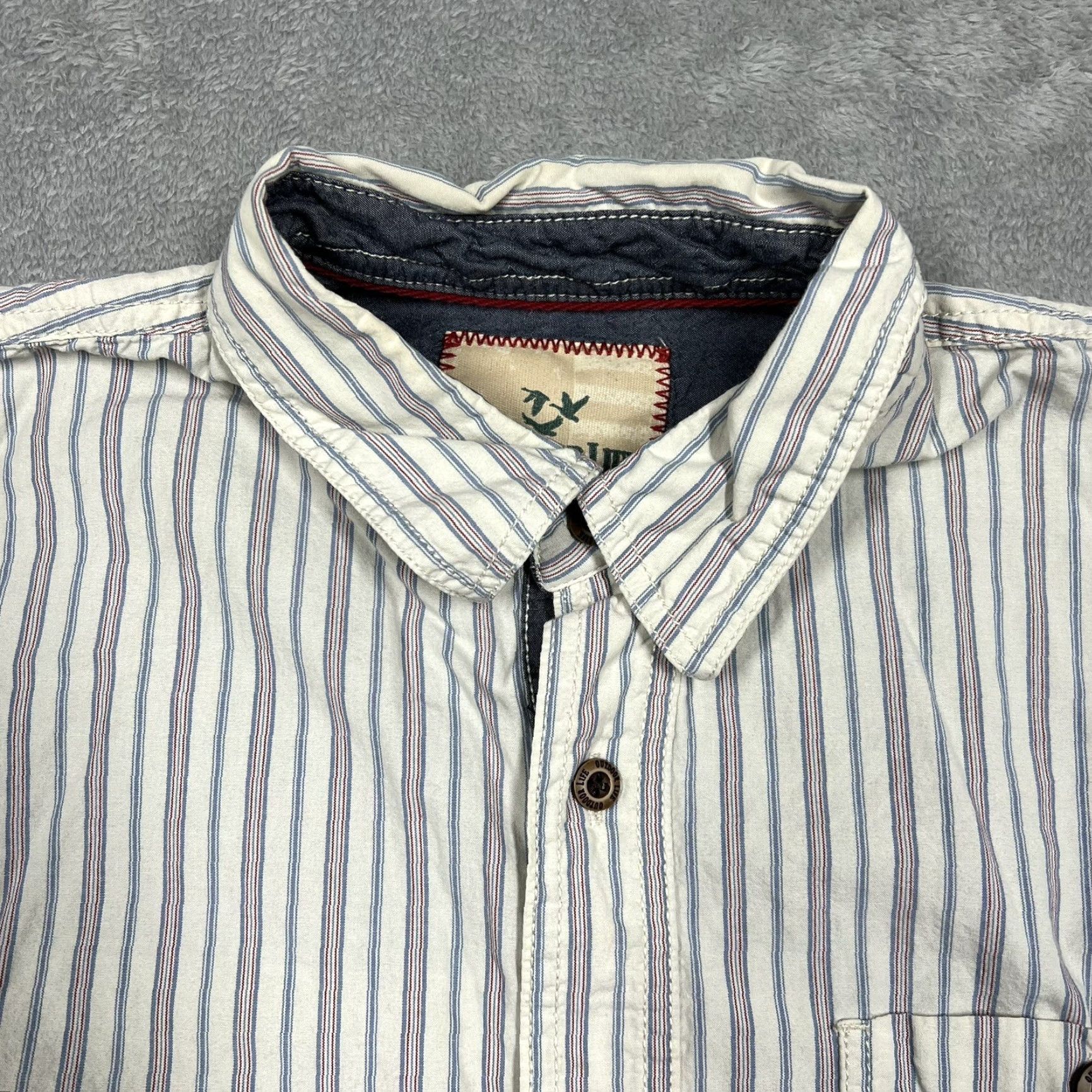 Alife Outdoor Life Shirt Button Down Shirt M Ivory Striped Men Size US M / EU 48-50 / 2 - 4 Thumbnail