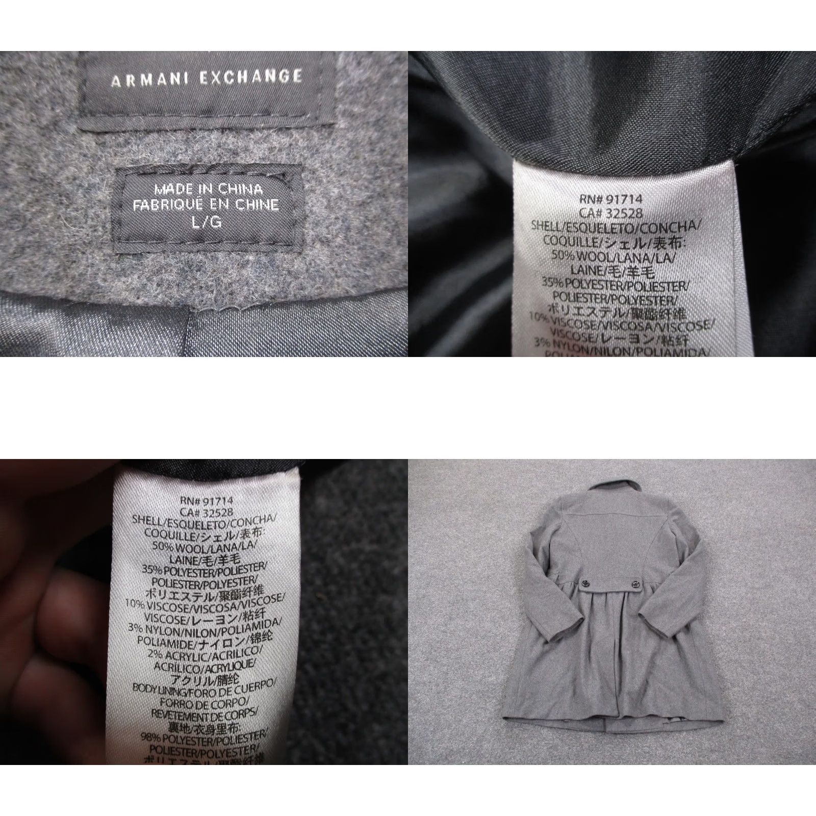 Armani Exchange Armani Exchange Jacket Women L Gray Wool Blend Heavy Preppy Coat Overcoat Sailor Jacket Women L Gray Wool Overcoat Armani Exchange Size L / US 10 / IT 46 - 8 Thumbnail