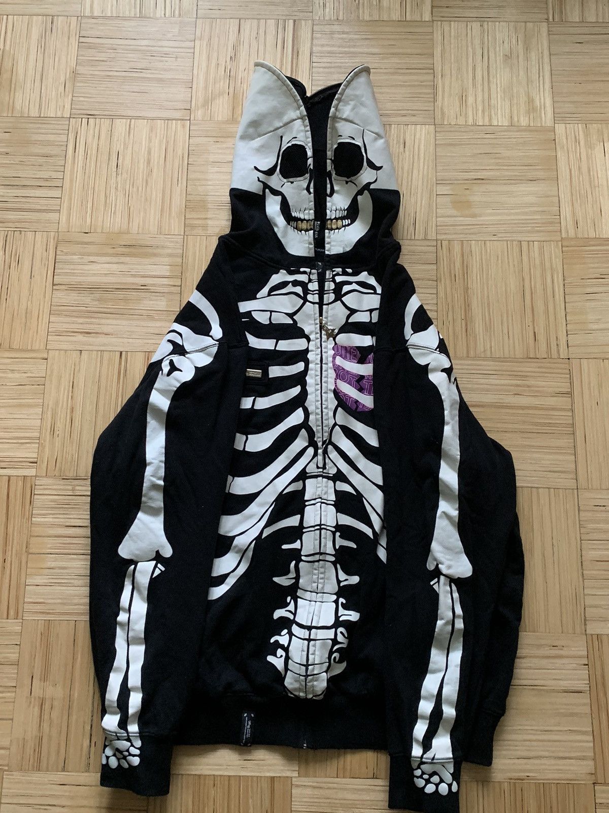 Japanese Brand LRG Streetwear LRG Death Serious Full Zip Skeleton Hoodie Size XXL Grailed