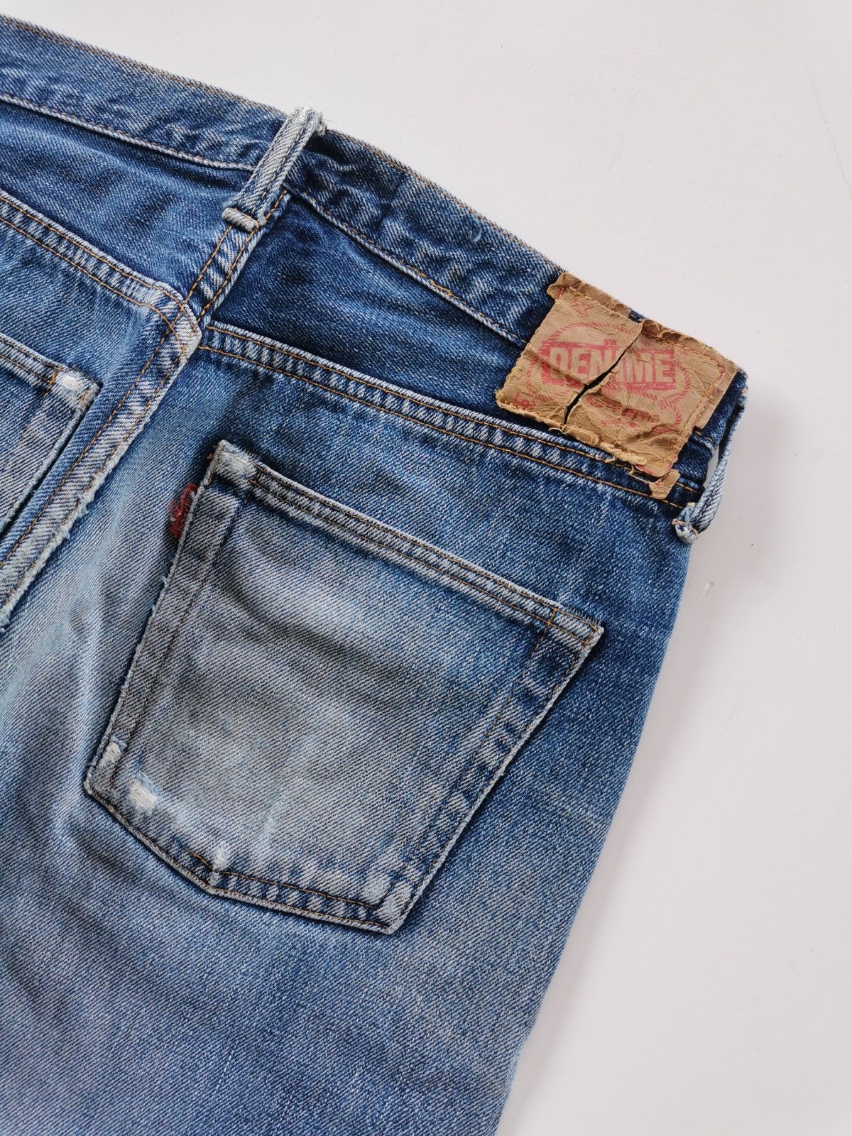 image of Denime Selvedge Jeans in Blue Distressed, Men's (Size 31)