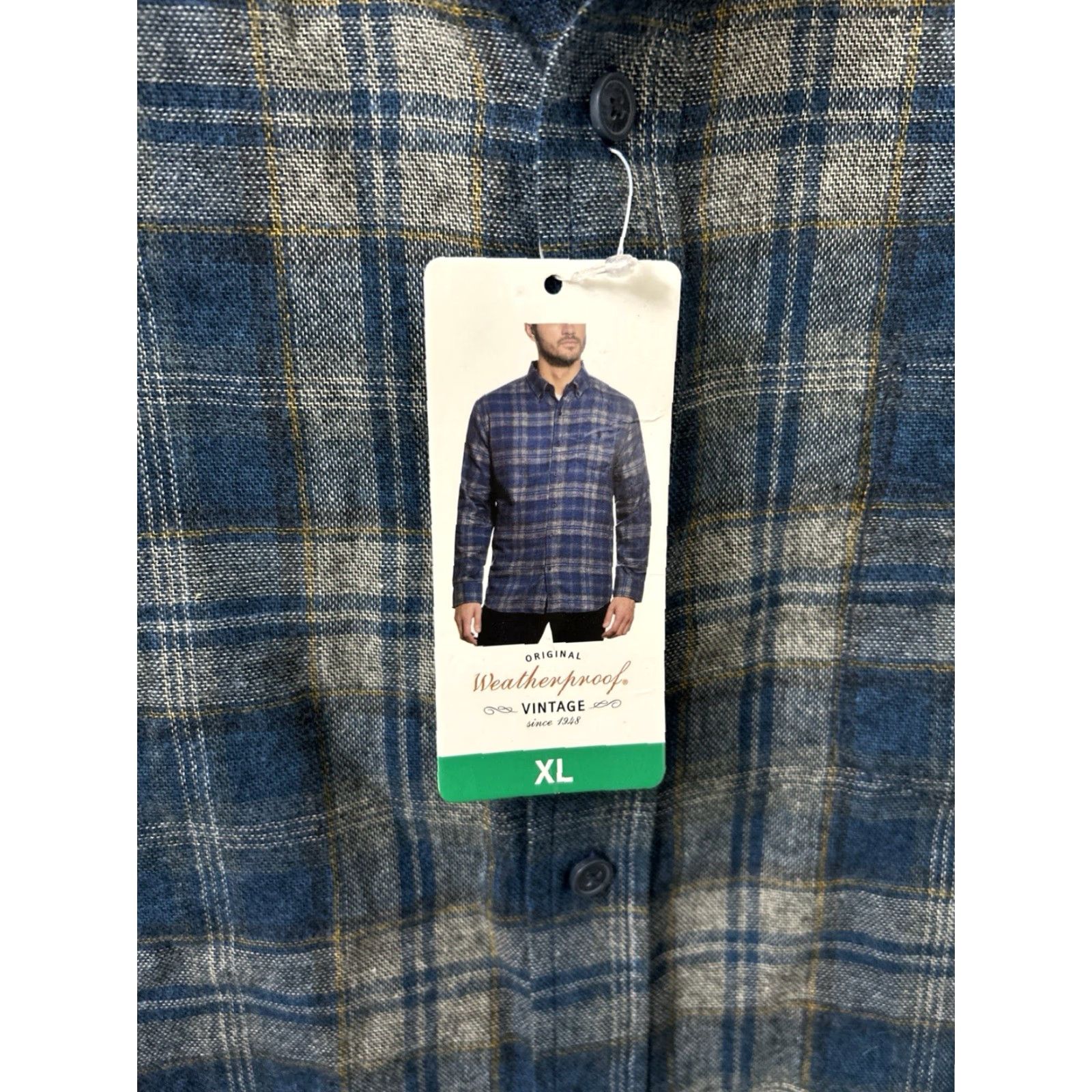 Weatherproof Weatherproof Vintage Shirt Mens XL Blue Gray Plaid Button Down L/S NWT Size US XL / EU 56 / 4 - 6 Thumbnail