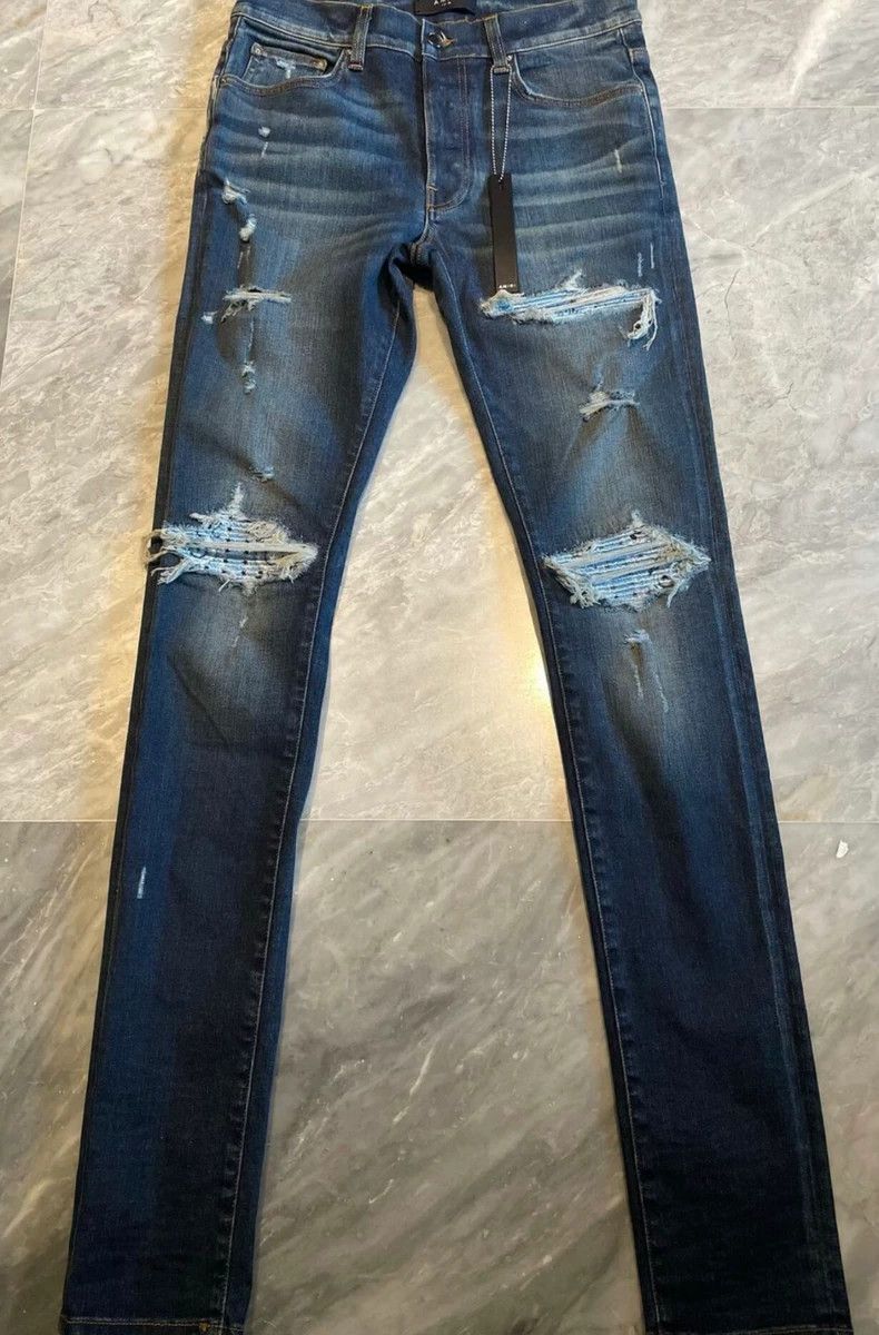 Amiri star element limited edition patched blue denim