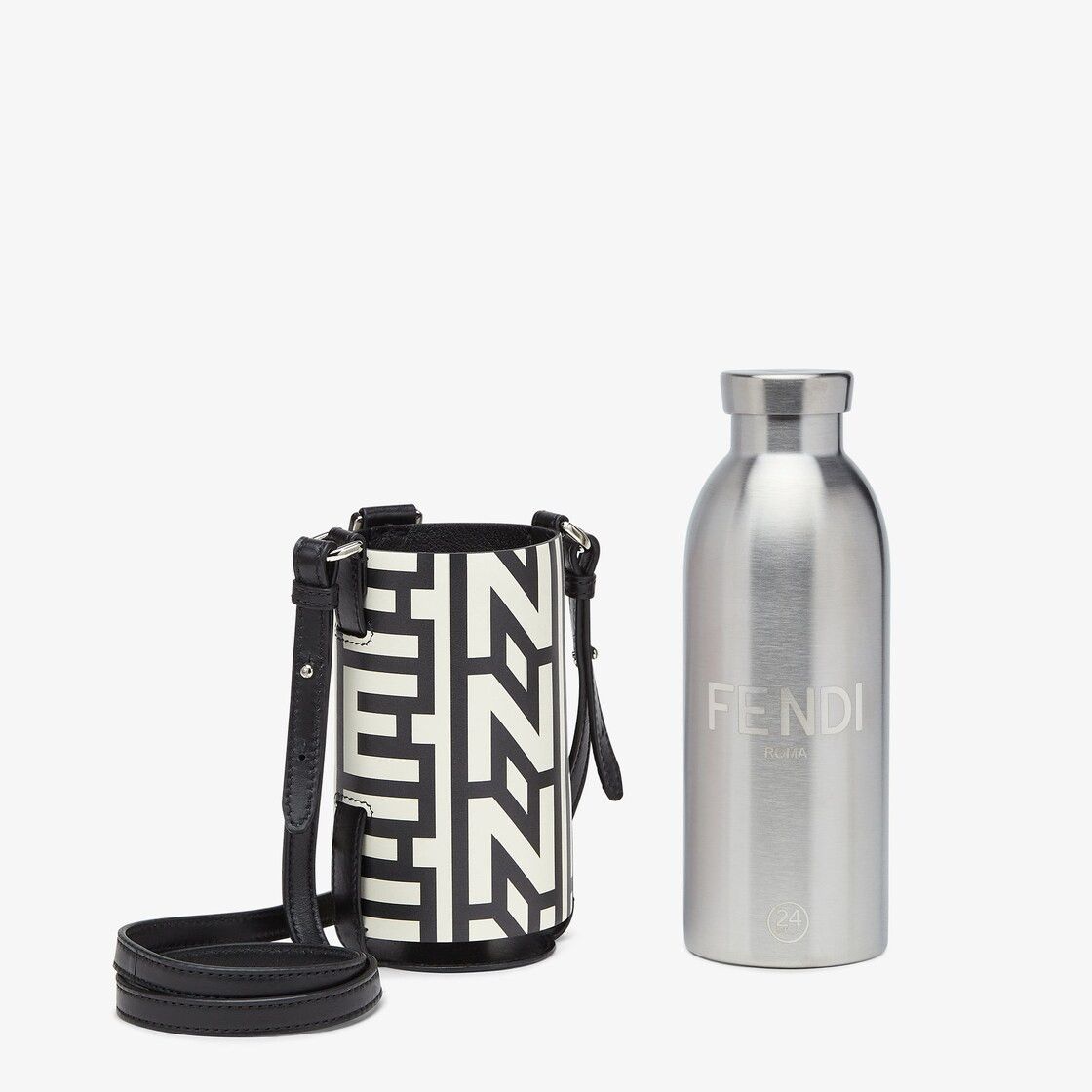 Fendi o1loc1c0824 Size: OS / Flask Holder in Black/White Size ONE SIZE - 1 Thumbnail