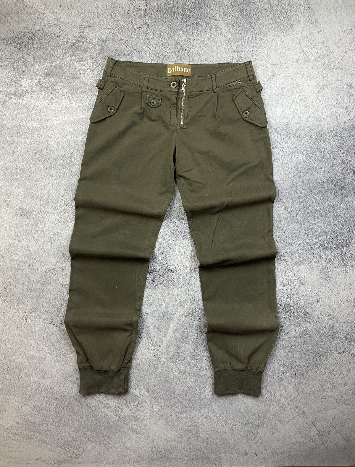 John Galliano John Galliano Olive Cargo Pants Size 30 Military Zip Size US 30 / EU 46 - 1 Thumbnail